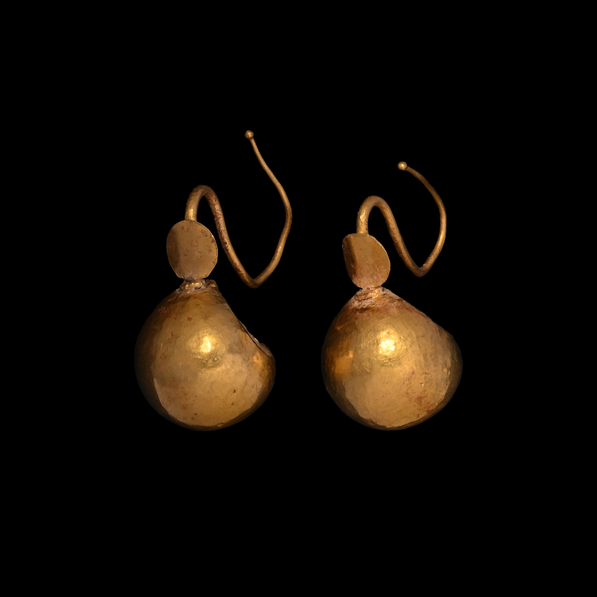 Roman Gold Bell-Shaped Earring Pair