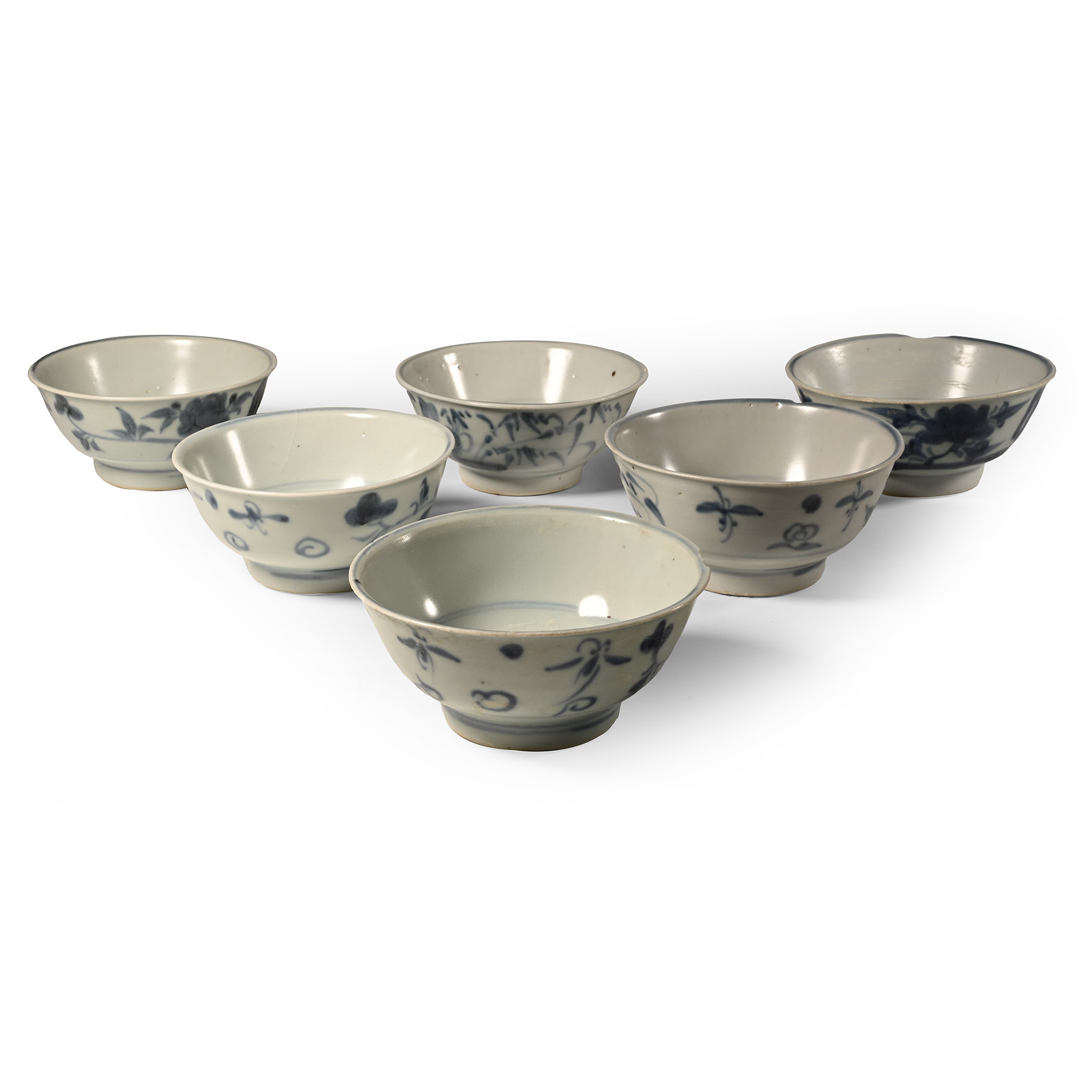 Tek Sing Treasure Shipwreck Glazed Blue and White Bowl Set