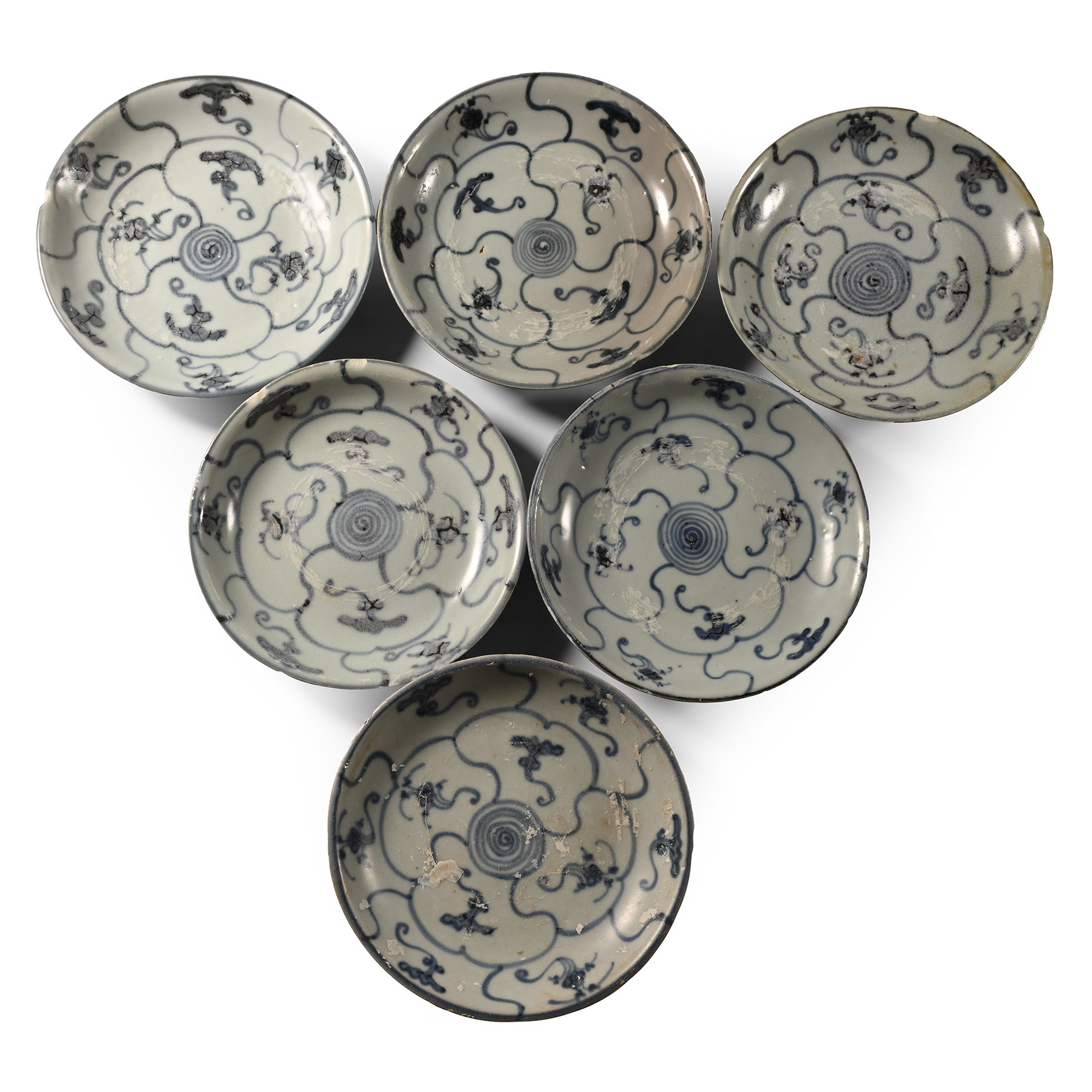 Tek Sing Treasure Shipwreck Glazed Blue and White Dish Set