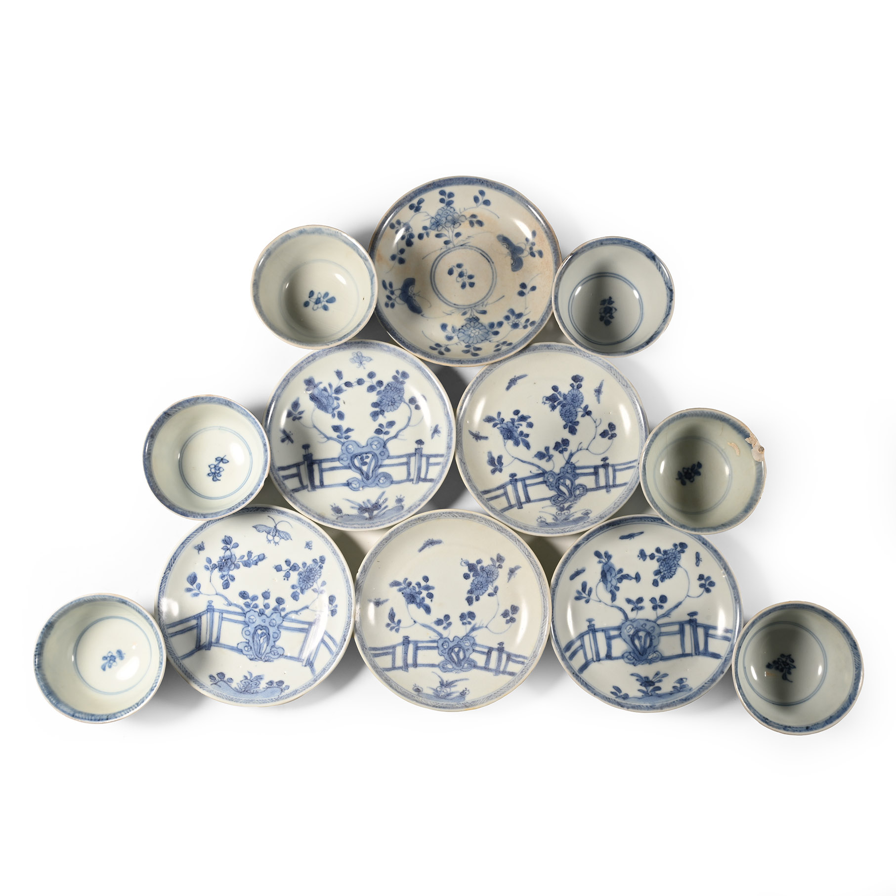 Ca Mau Cargo Shipwreck Glazed Blue and White Tea Bowl and Dish Set
