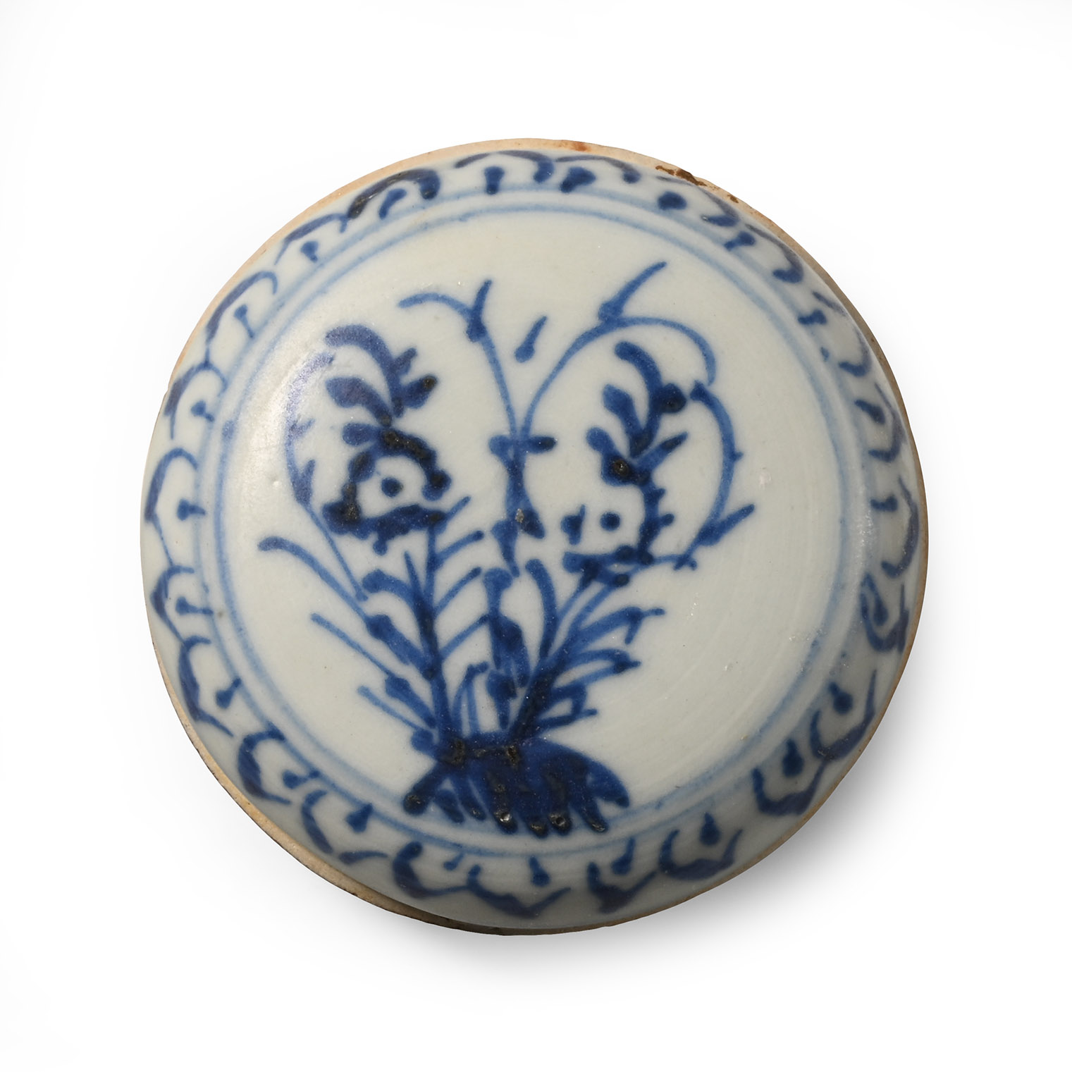 Ca Mau Cargo Shipwreck Glazed Blue and White Lidded Powder Box