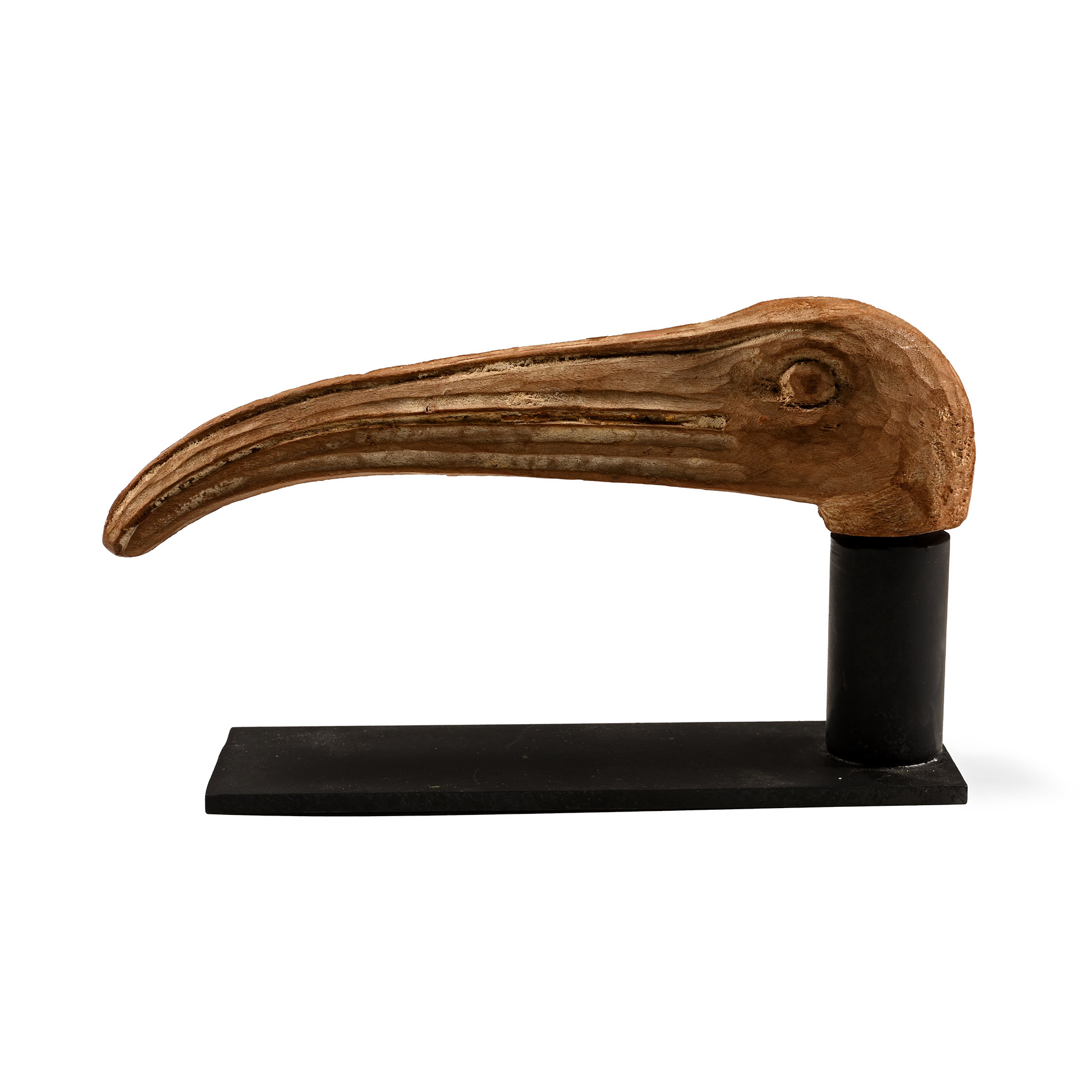 Egyptian Wooden Head of an Ibis