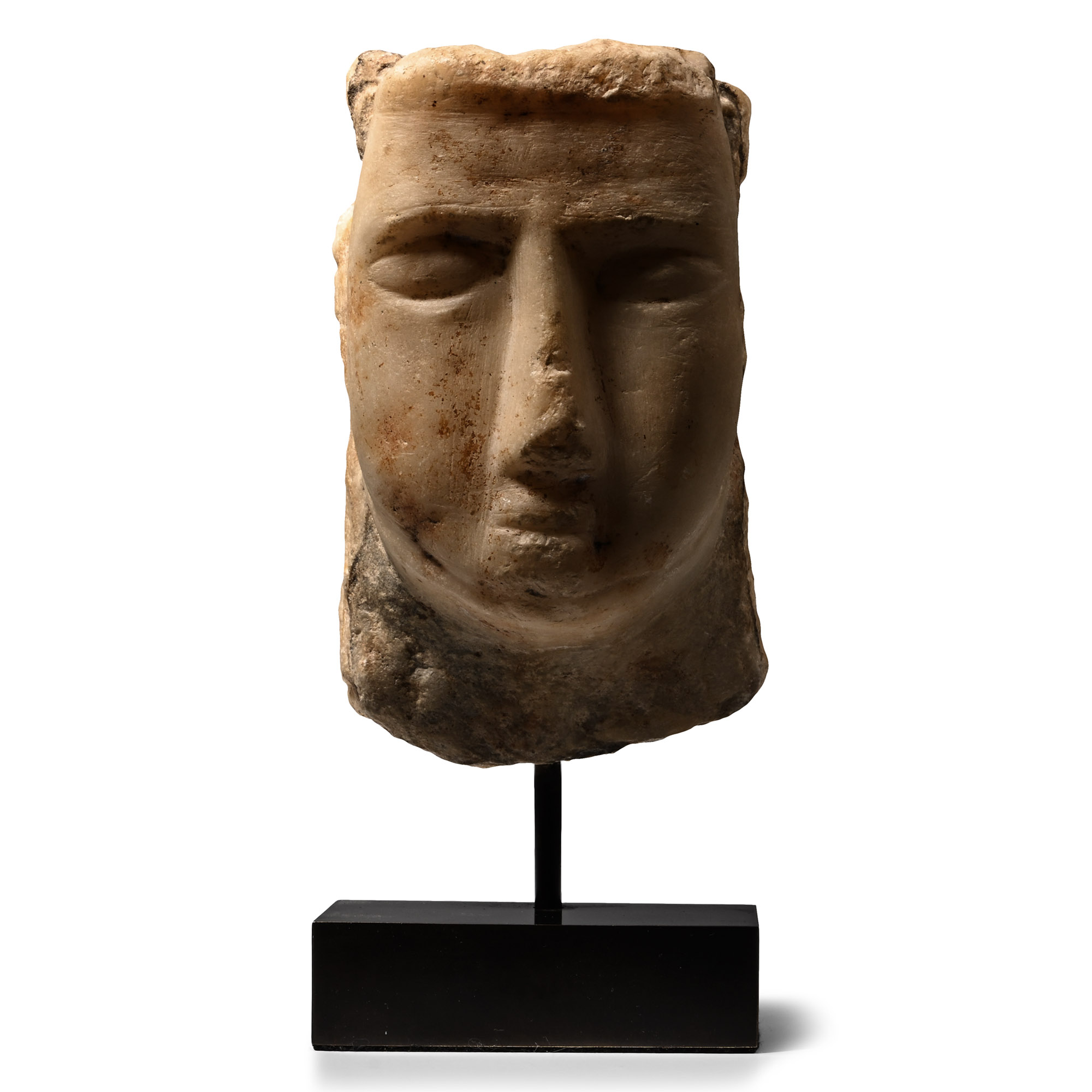 South Arabian Alabaster Head of a Man
