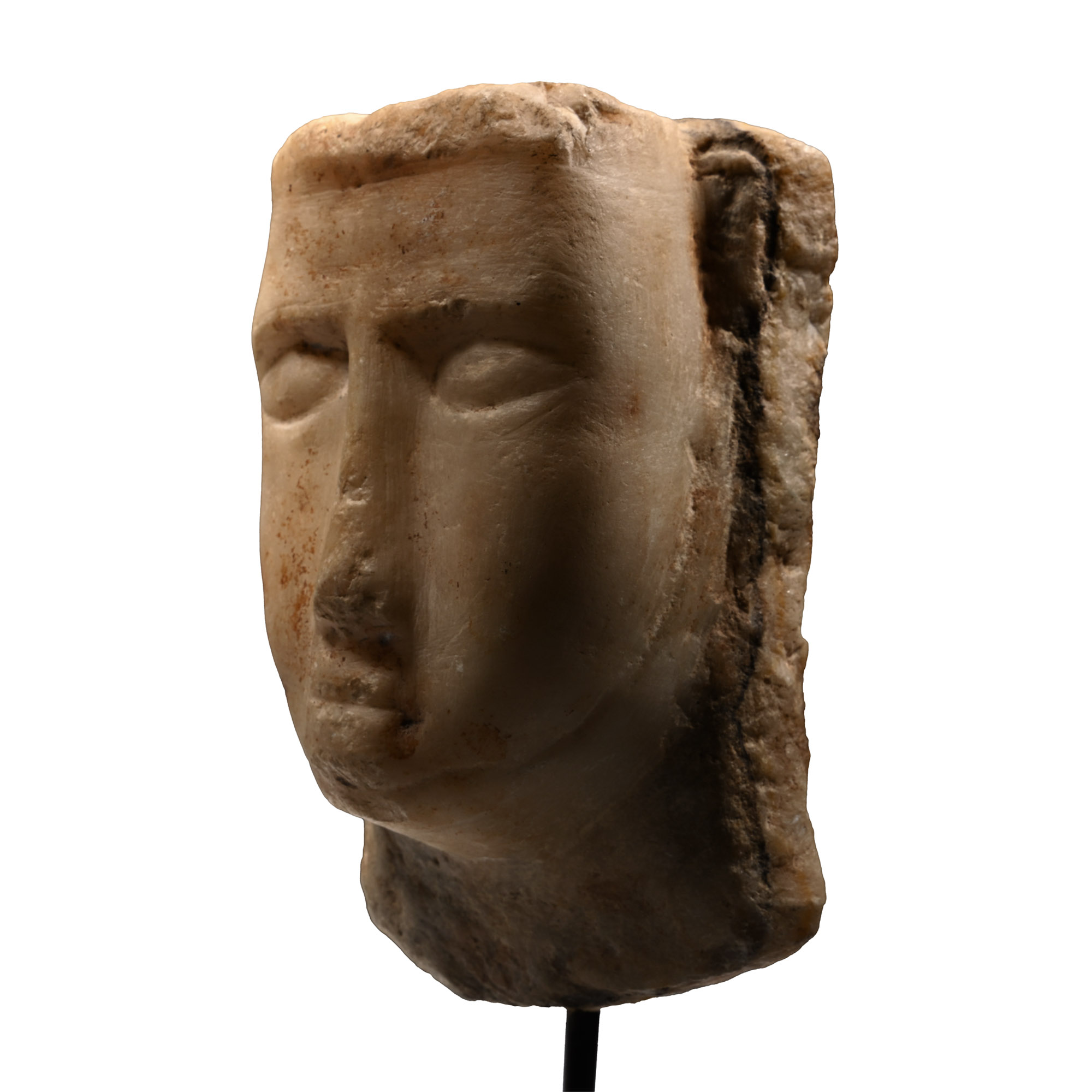 South Arabian Alabaster Head of a Man