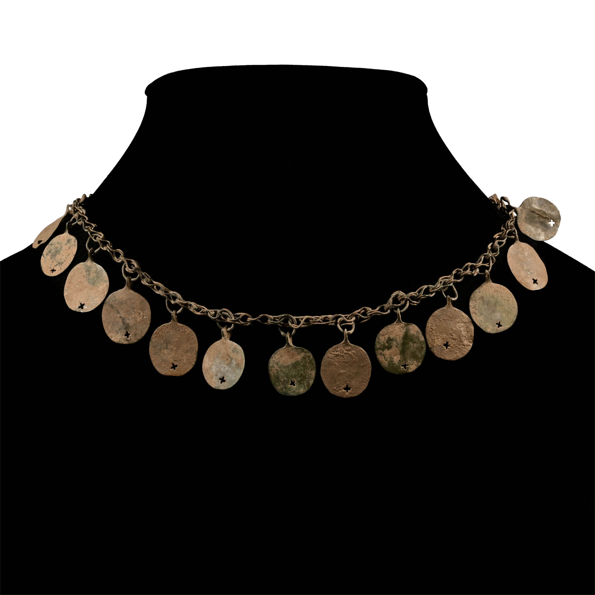 Byzantine Bronze Pendant Chain Necklace