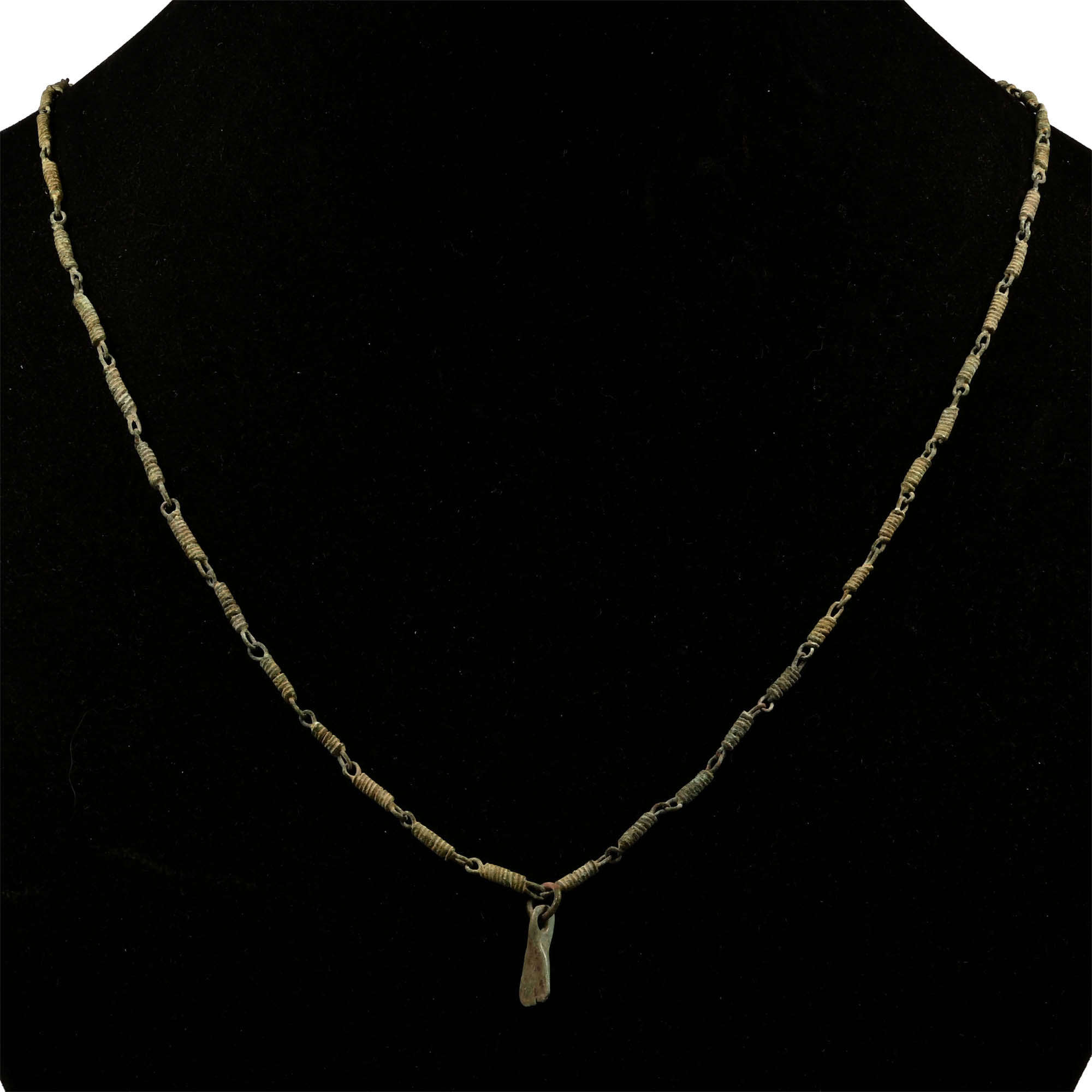 Viking Age Bronze Chain Necklace with Axe Pendant
