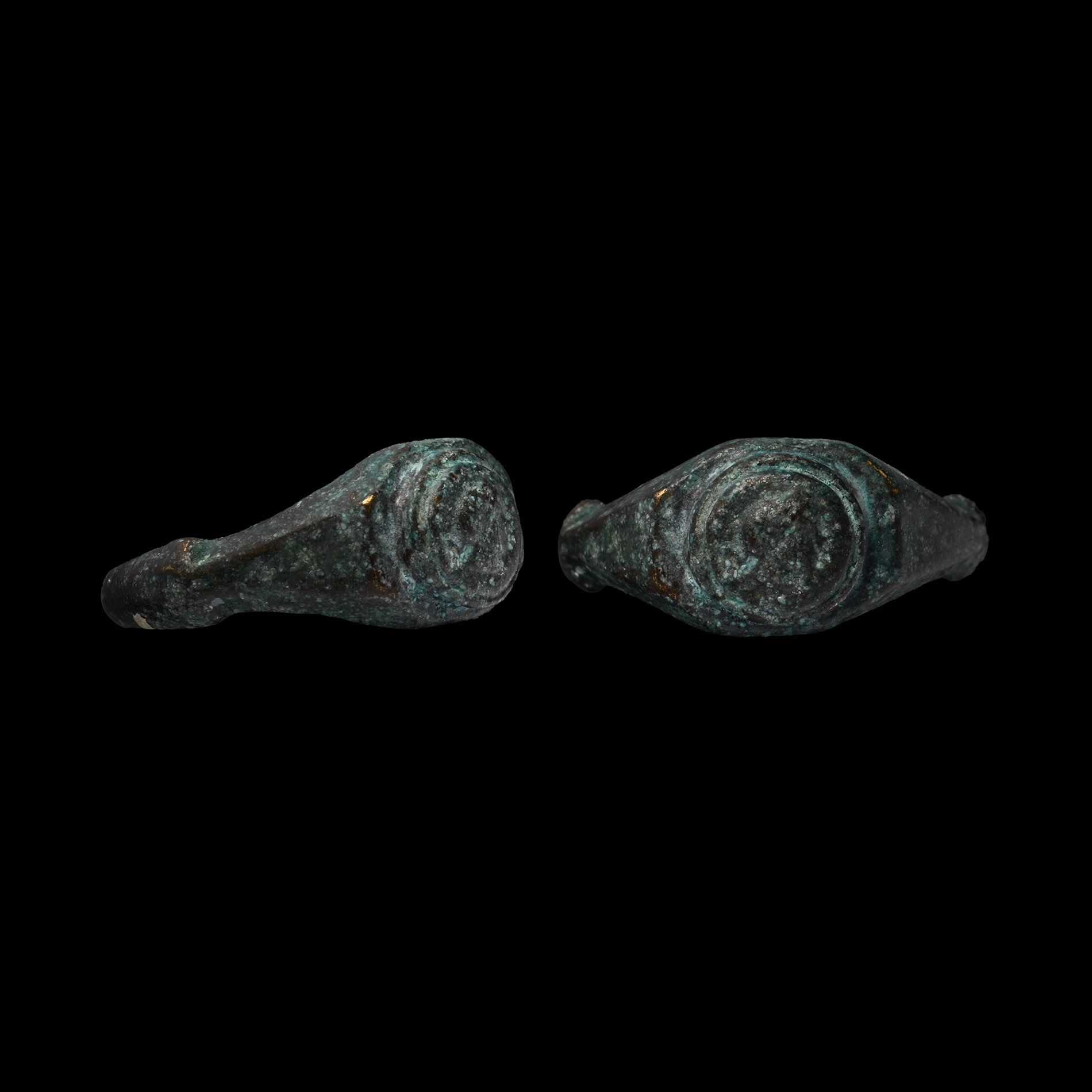 Roman Bronze Ring with Bust