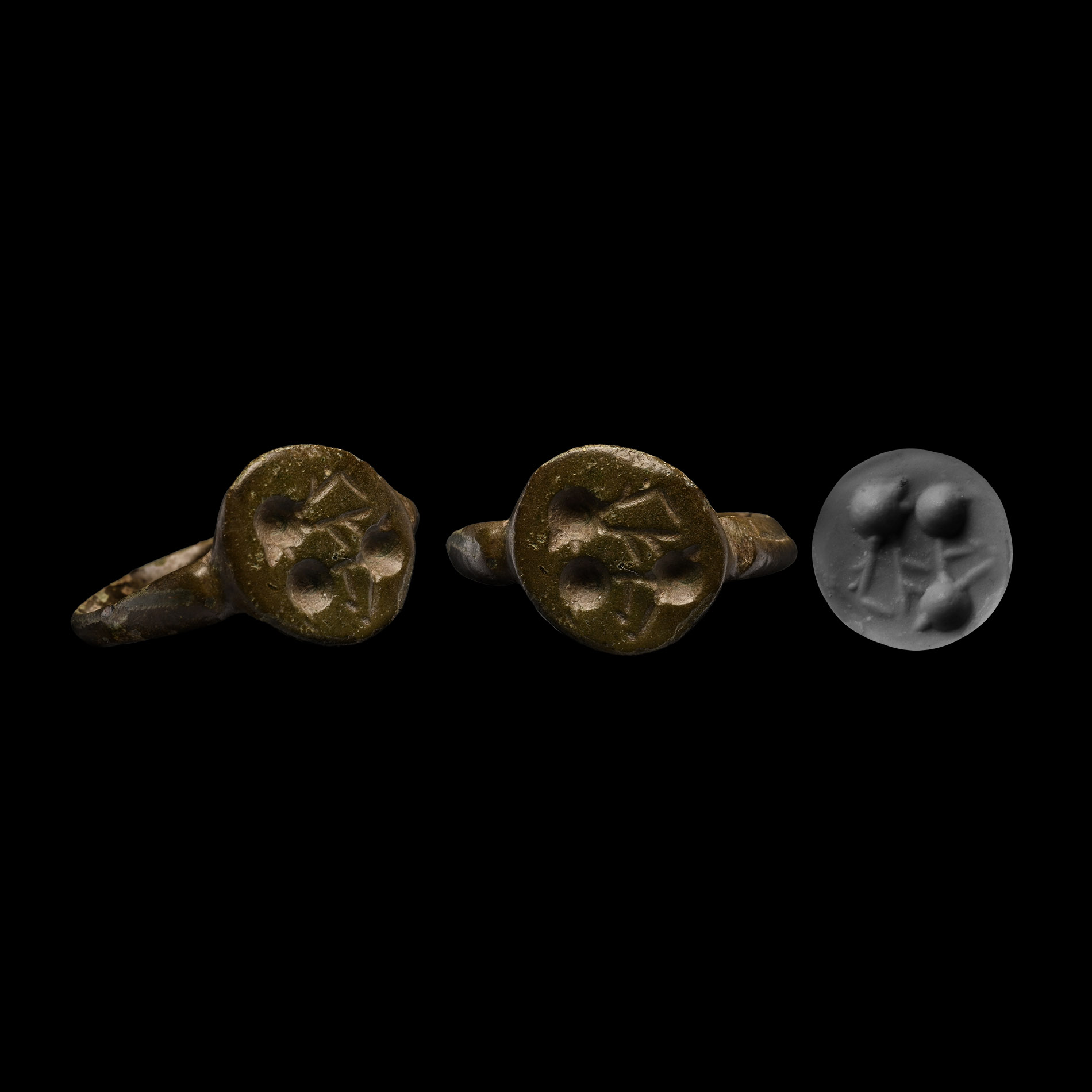 Merovingian Bronze Ring with Figures