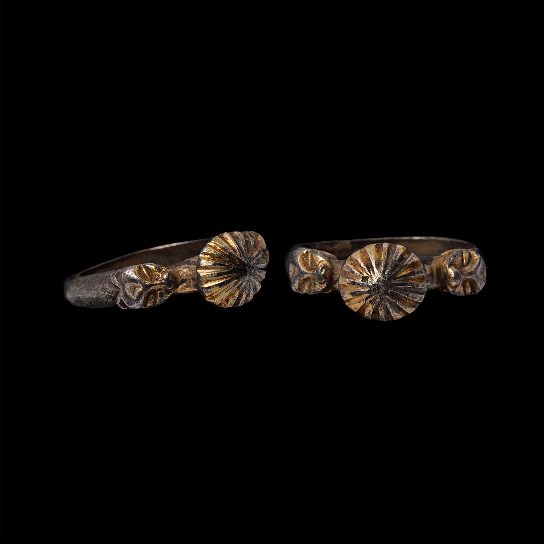 Medieval Silver Ring with Beast Heads