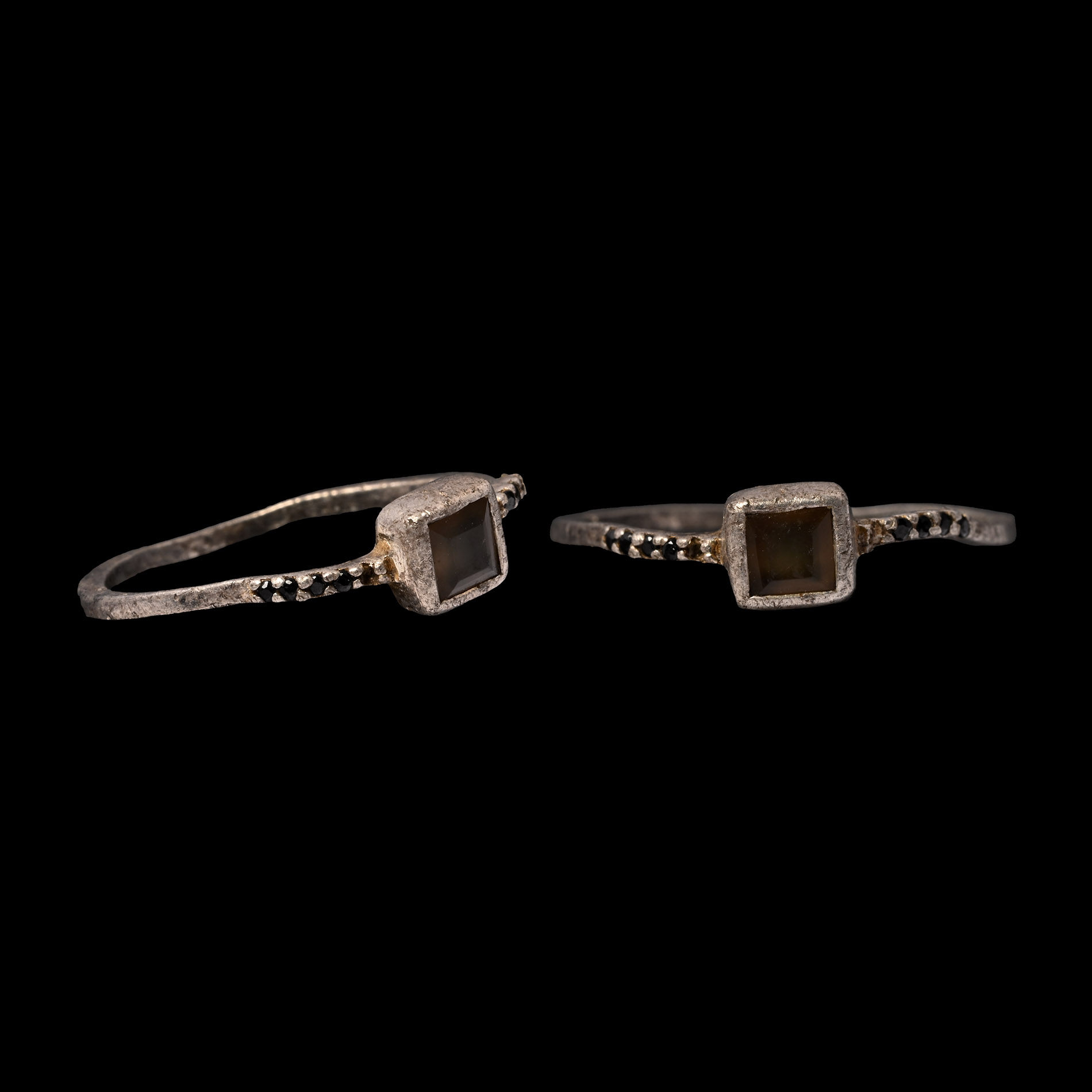 Post Medieval Silver Ring with Settings