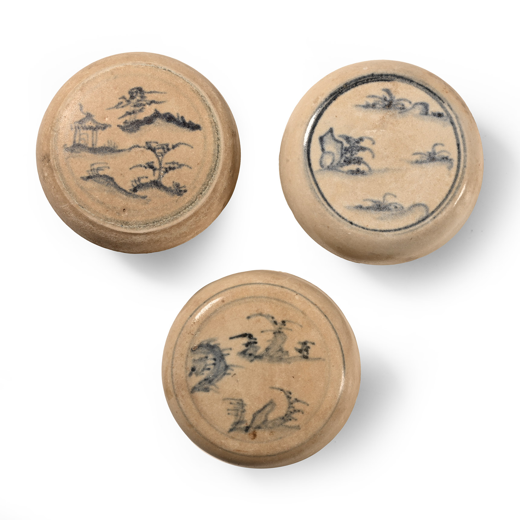 Hoi An Cargo Shipwreck Glazed Blue and White Lidded Box Collection