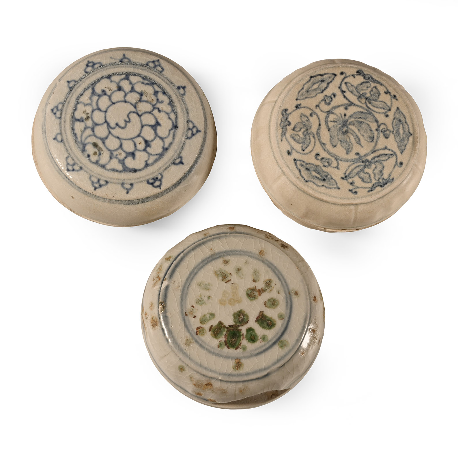 Hoi An Cargo Shipwreck Glazed Blue and White Lidded Box Collection