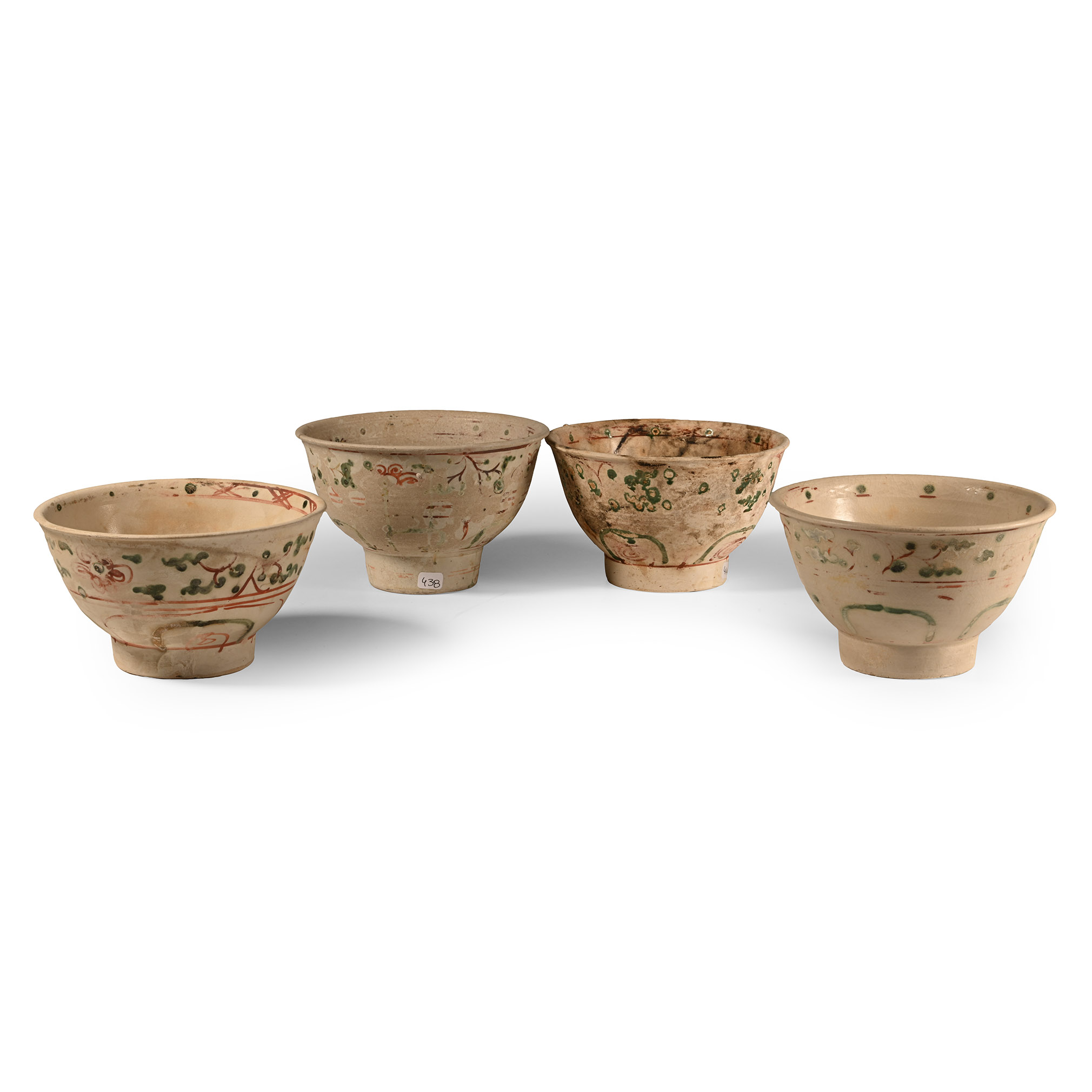 Hoi An Cargo Shipwreck Glazed Polychrome Bowl Group