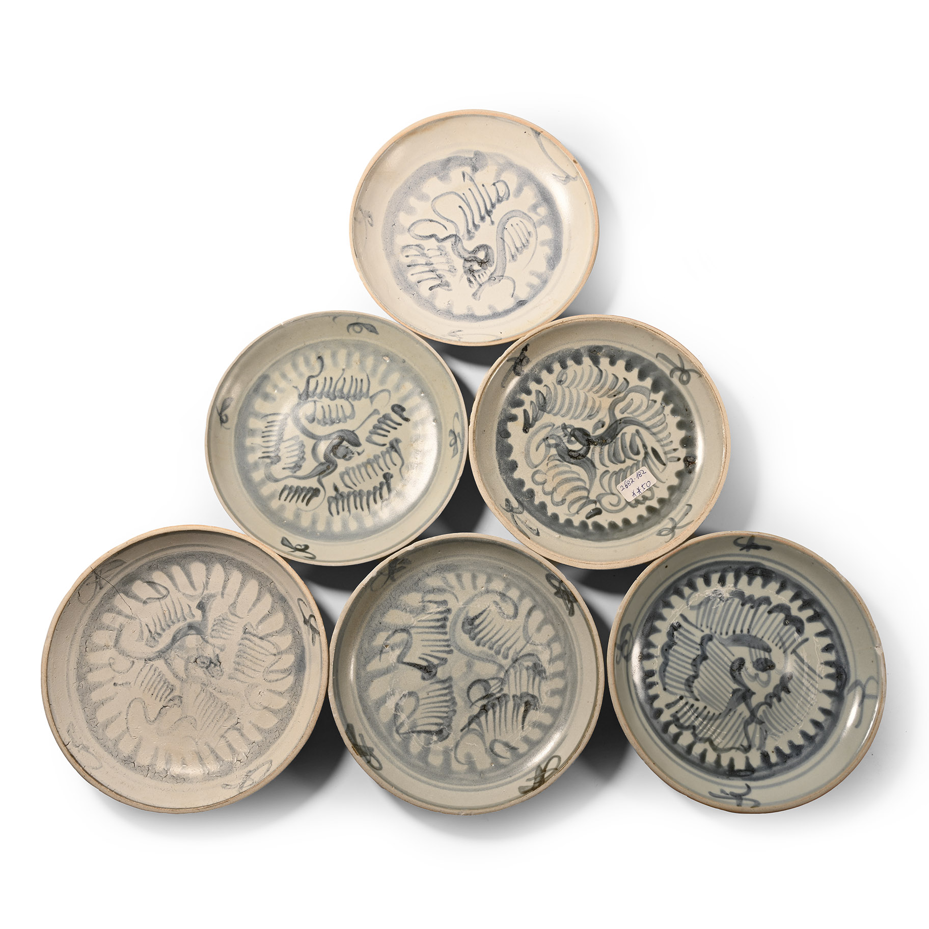 Tek Sing Treasure Shipwreck Glazed Blue and White Plate Set