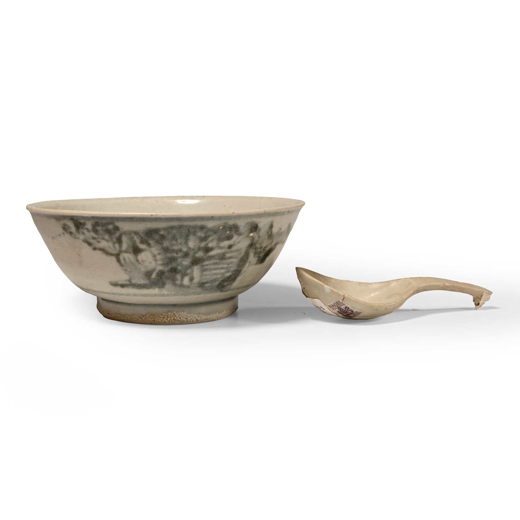 Tek Sing Treasure Shipwreck Glazed Blue and White Bowl and Spoon
