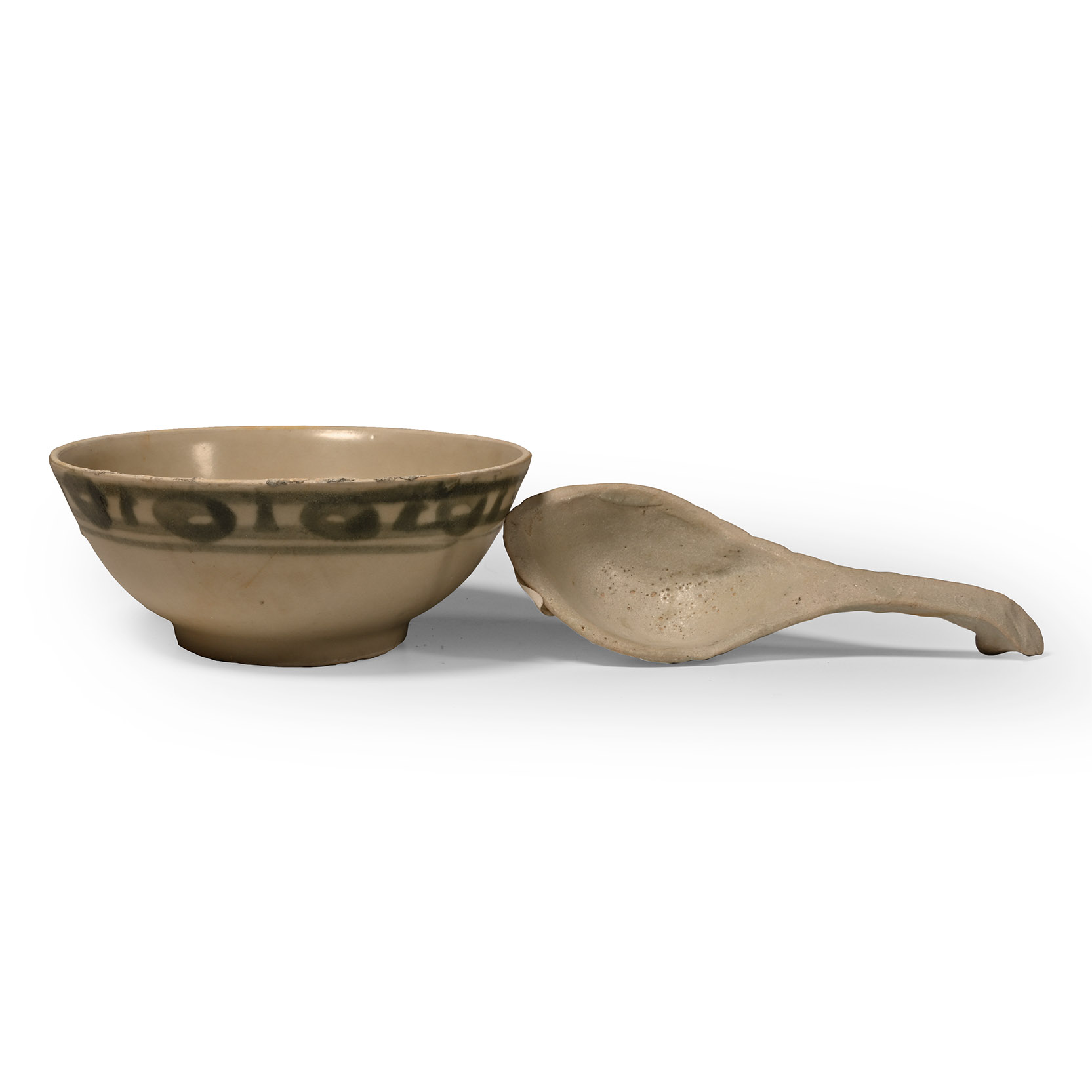 Tek Sing Treasure Shipwreck Glazed Blue and White Bowl and Spoon