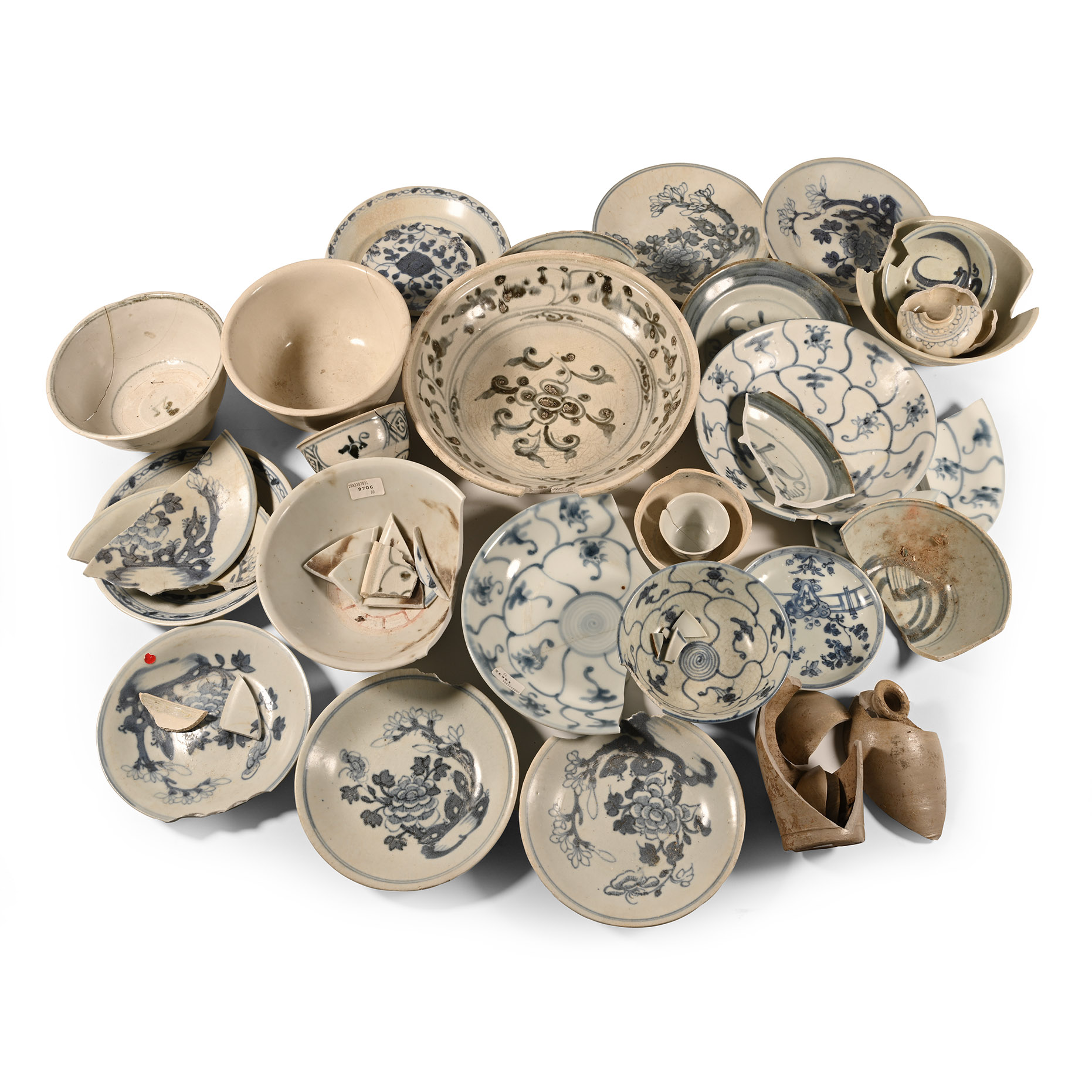 Box of Broken Glazed Shipwreck Pottery