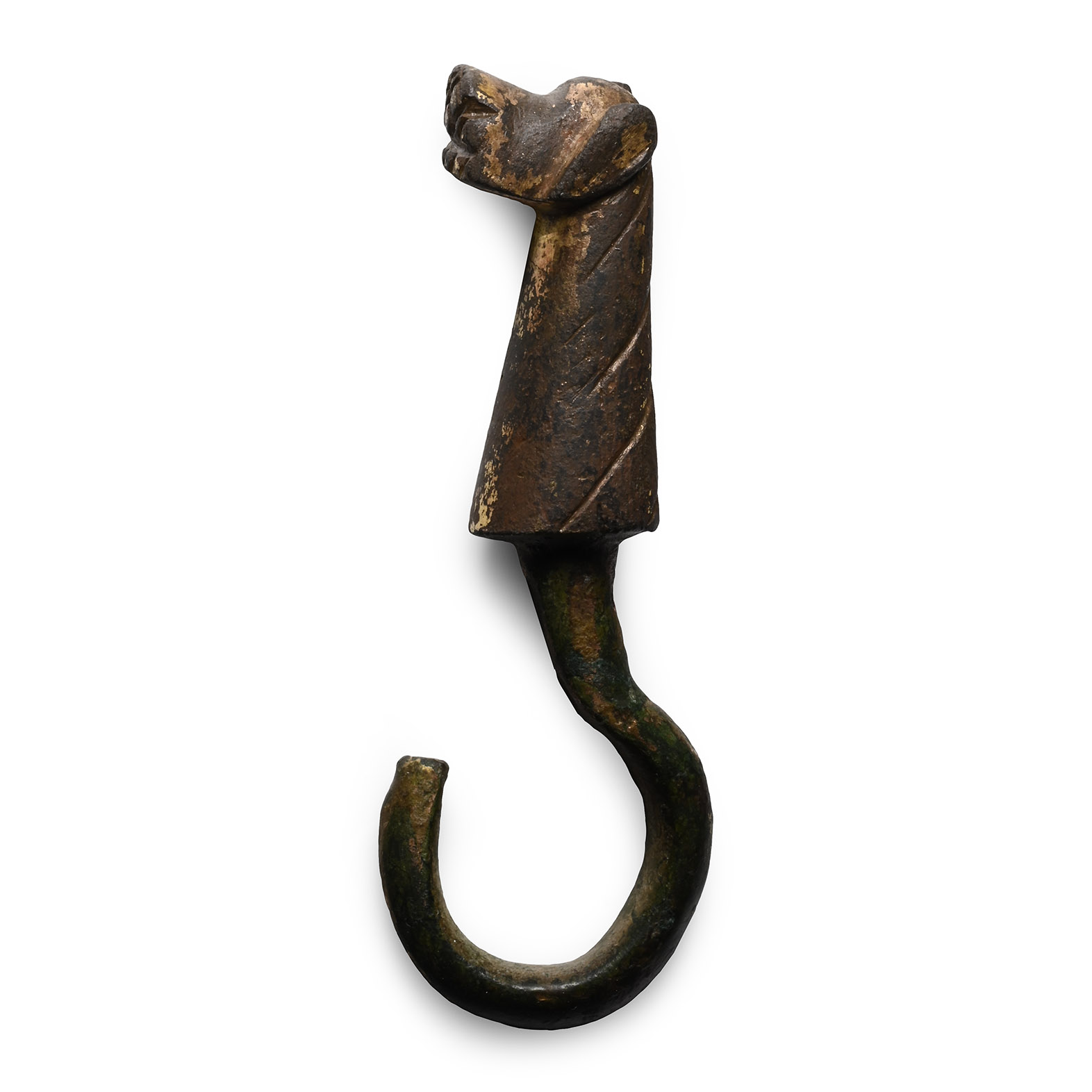 Norman Gilt Bronze Dog-Headed Fitting