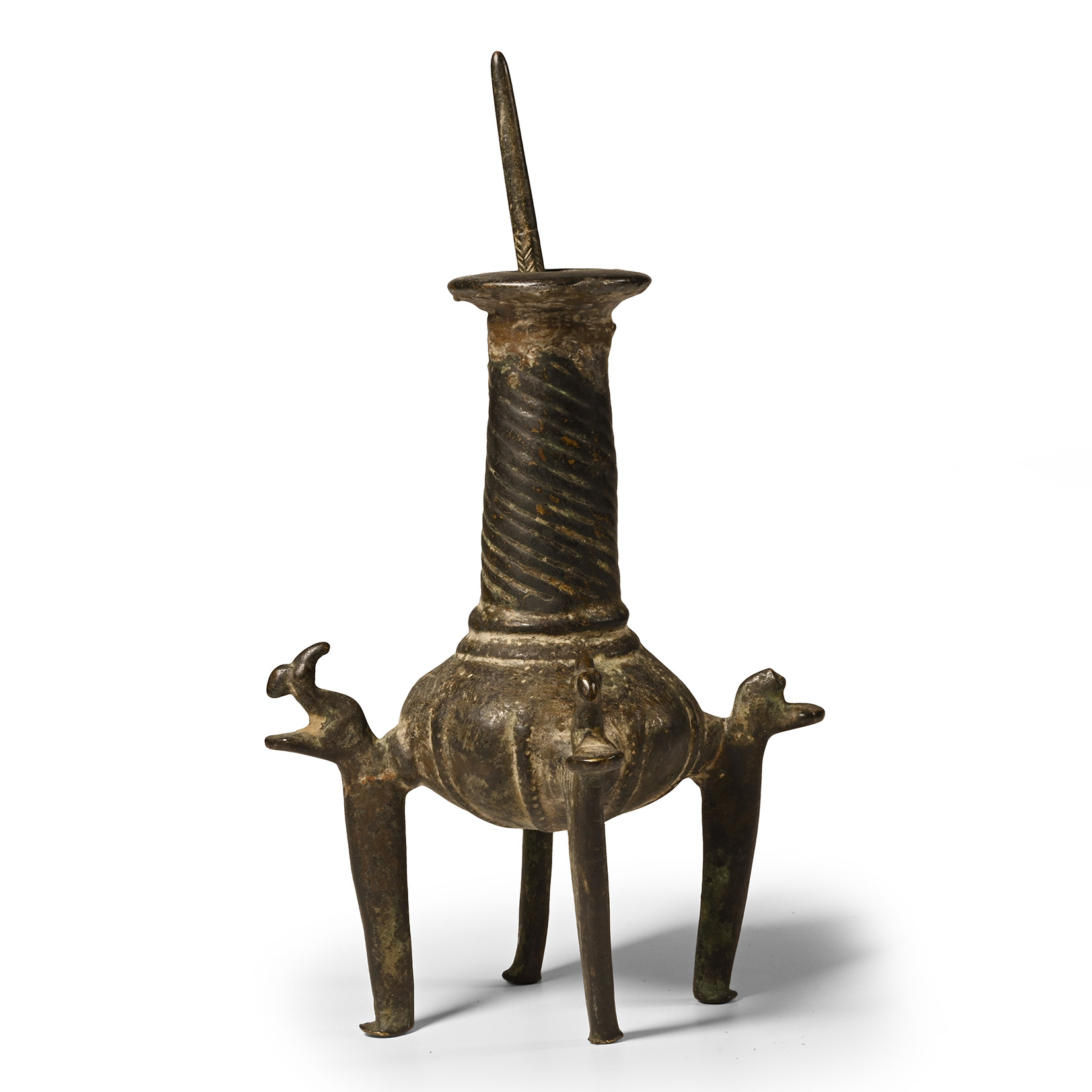 Western Asiatic Bronze Kohl Pot with Applicator
