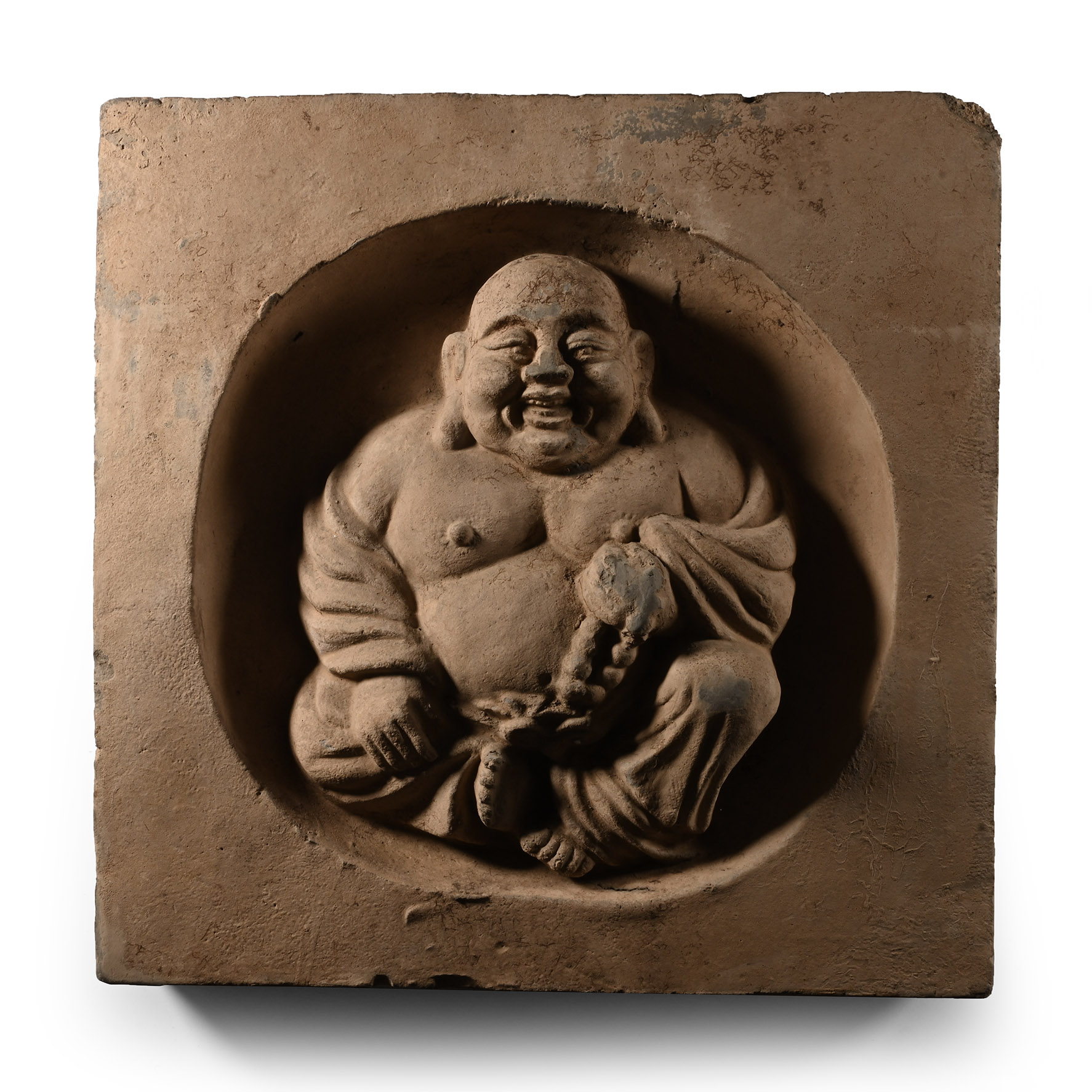 Chinese Song Terracotta Tile with Crouching Buddha