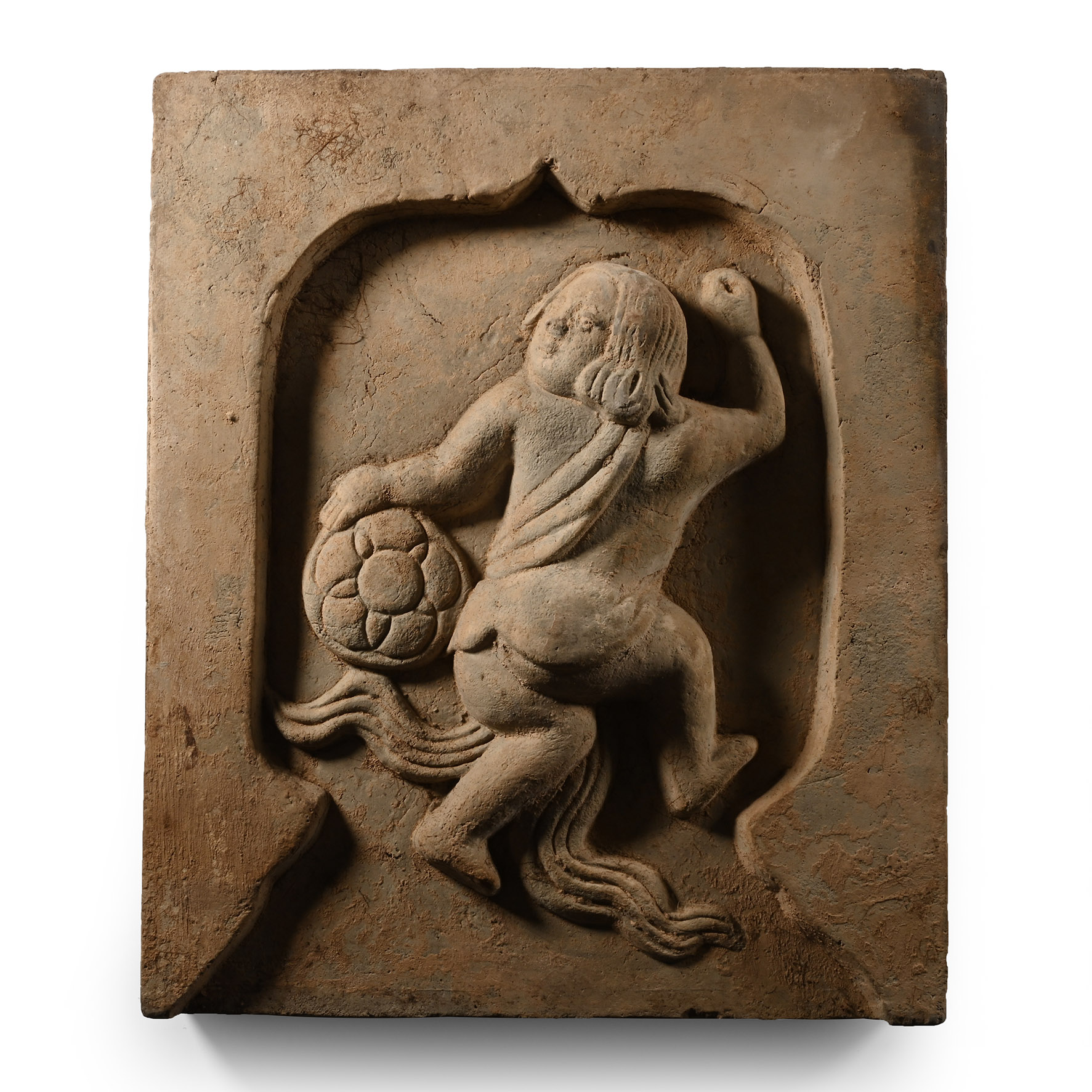 Chinese Song Terracotta Tile with Armoured Warrior