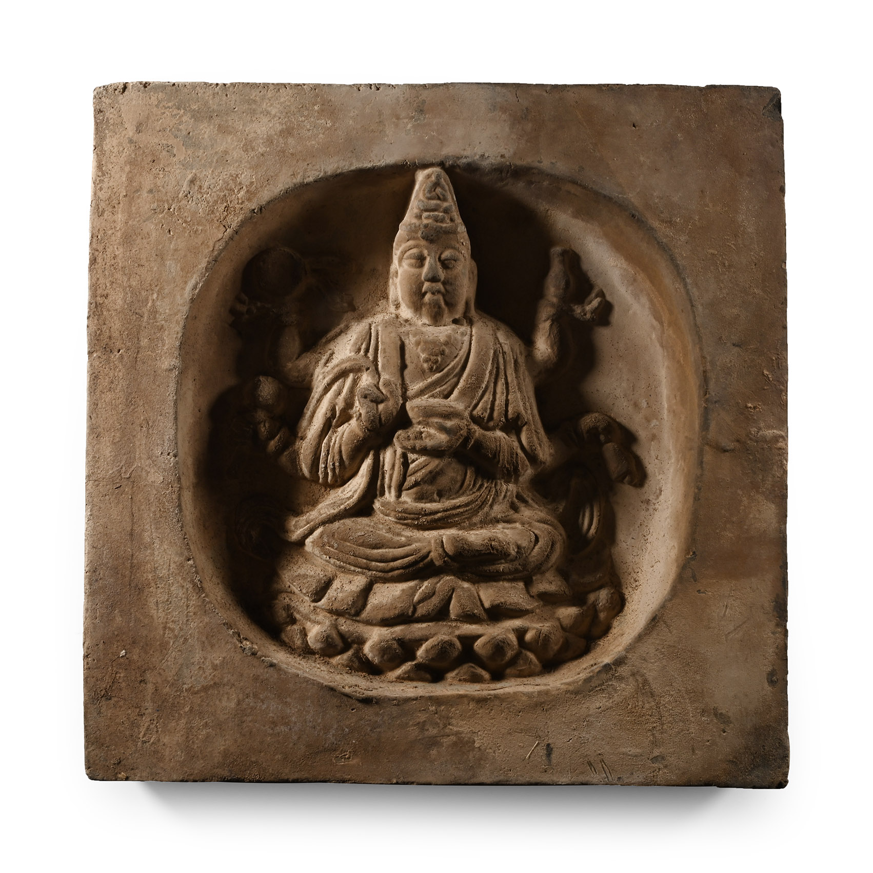 Chinese Song Terracotta Tile with Seated Figure