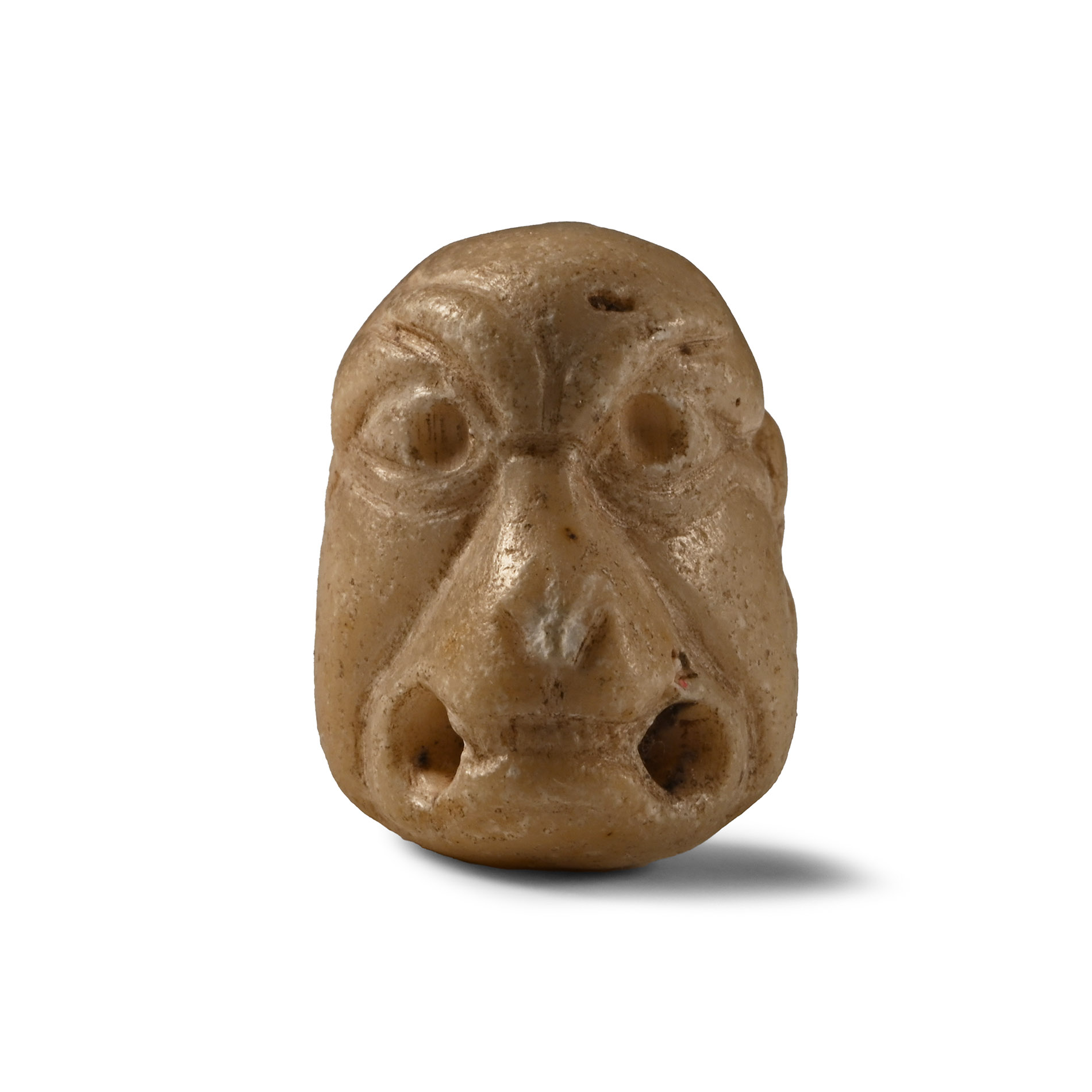 Mesopotamian Alabaster Grotesque Head Pendant