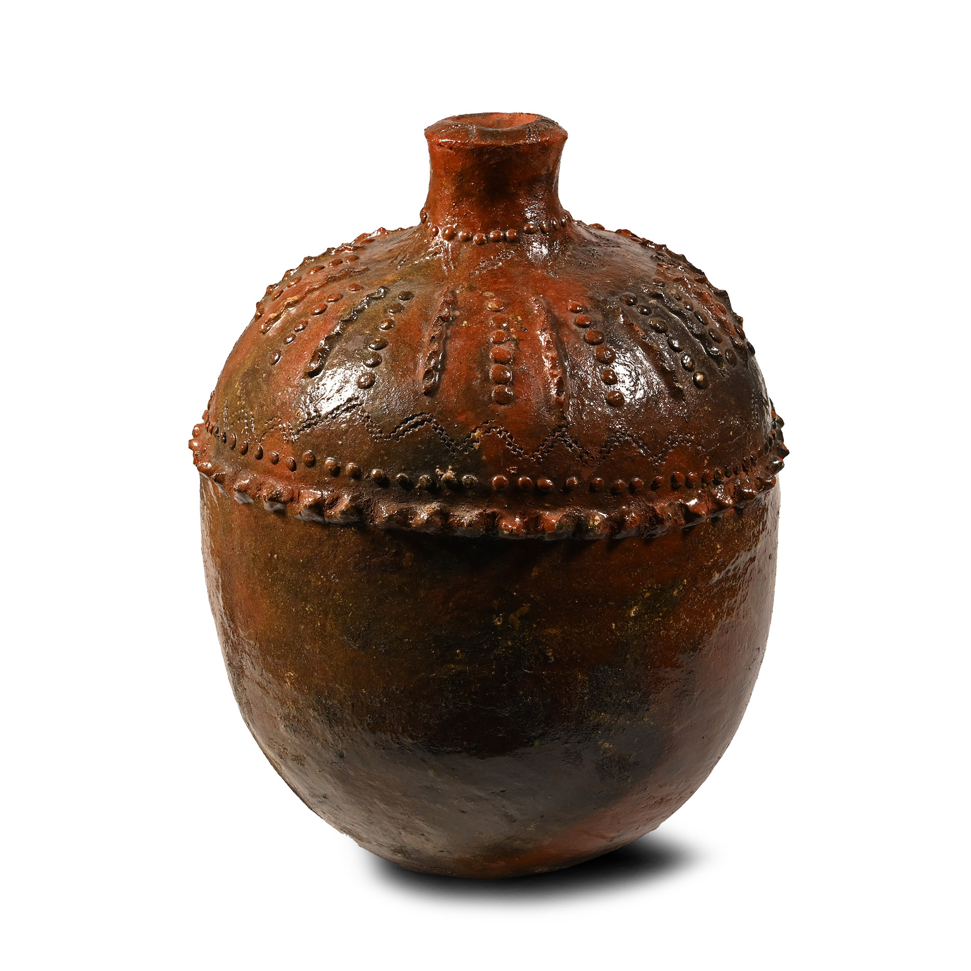 Large Medieval Glazed Red Ware Water Container