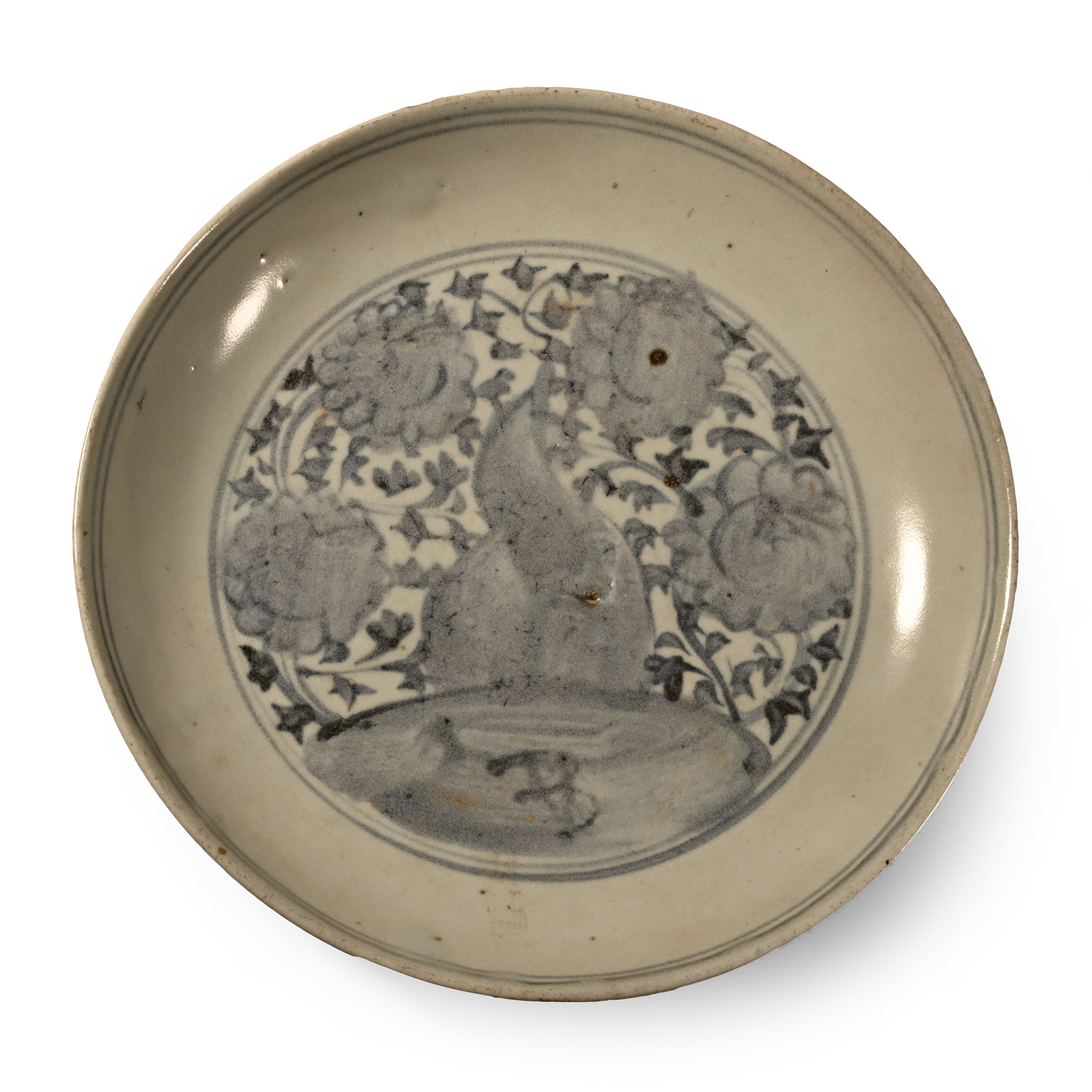 Tek Sing Treasure Shipwreck Glazed Blue and White Plate