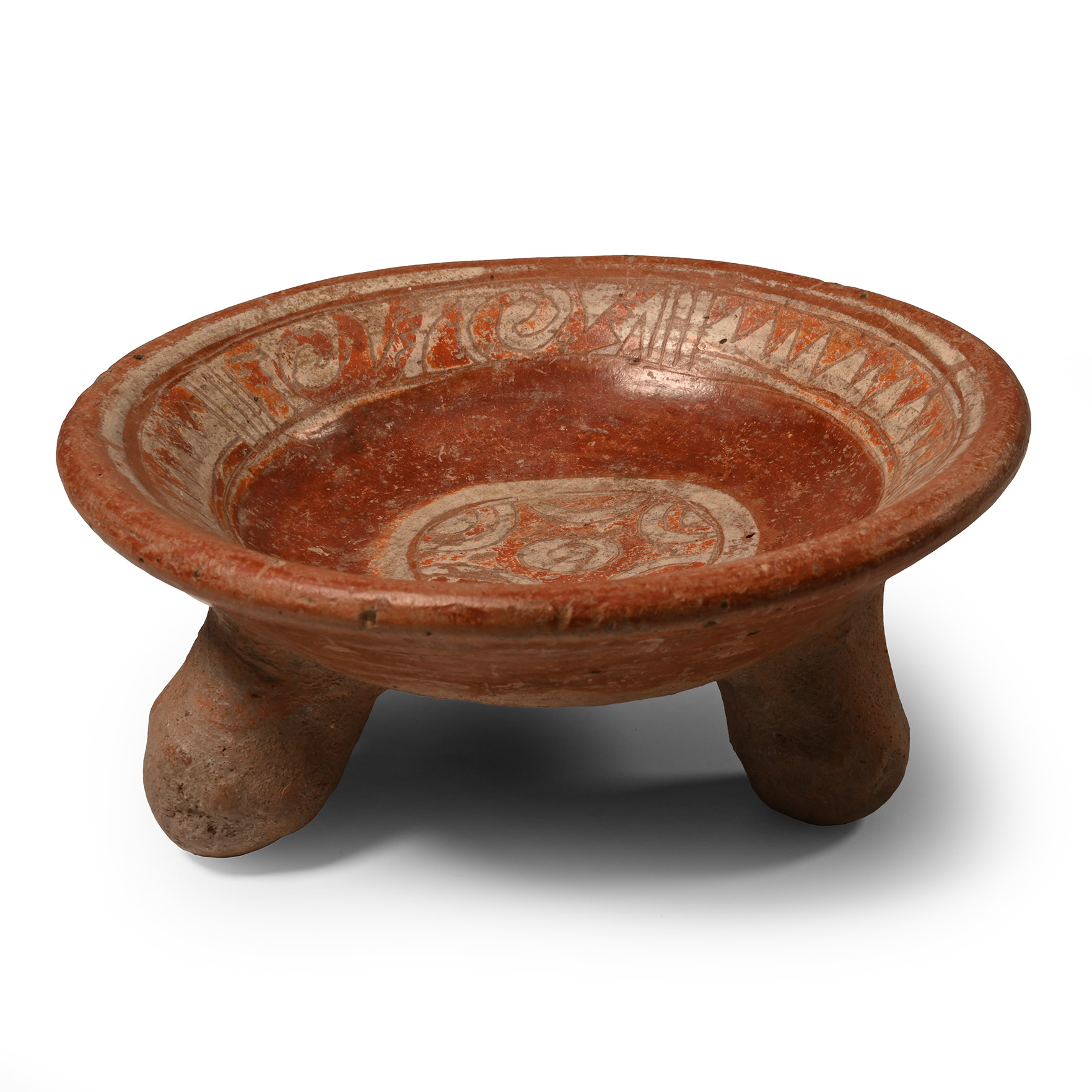 Pre-Columbian Aztec Rattle-Legged Tripod Bowl