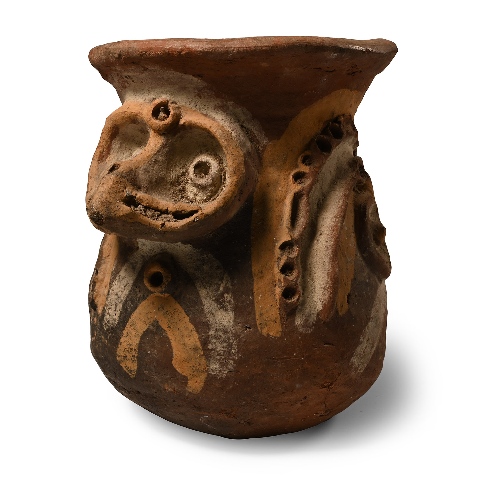 Papua New Guinea Ceramic Bird-Faced Sago Storage Jar