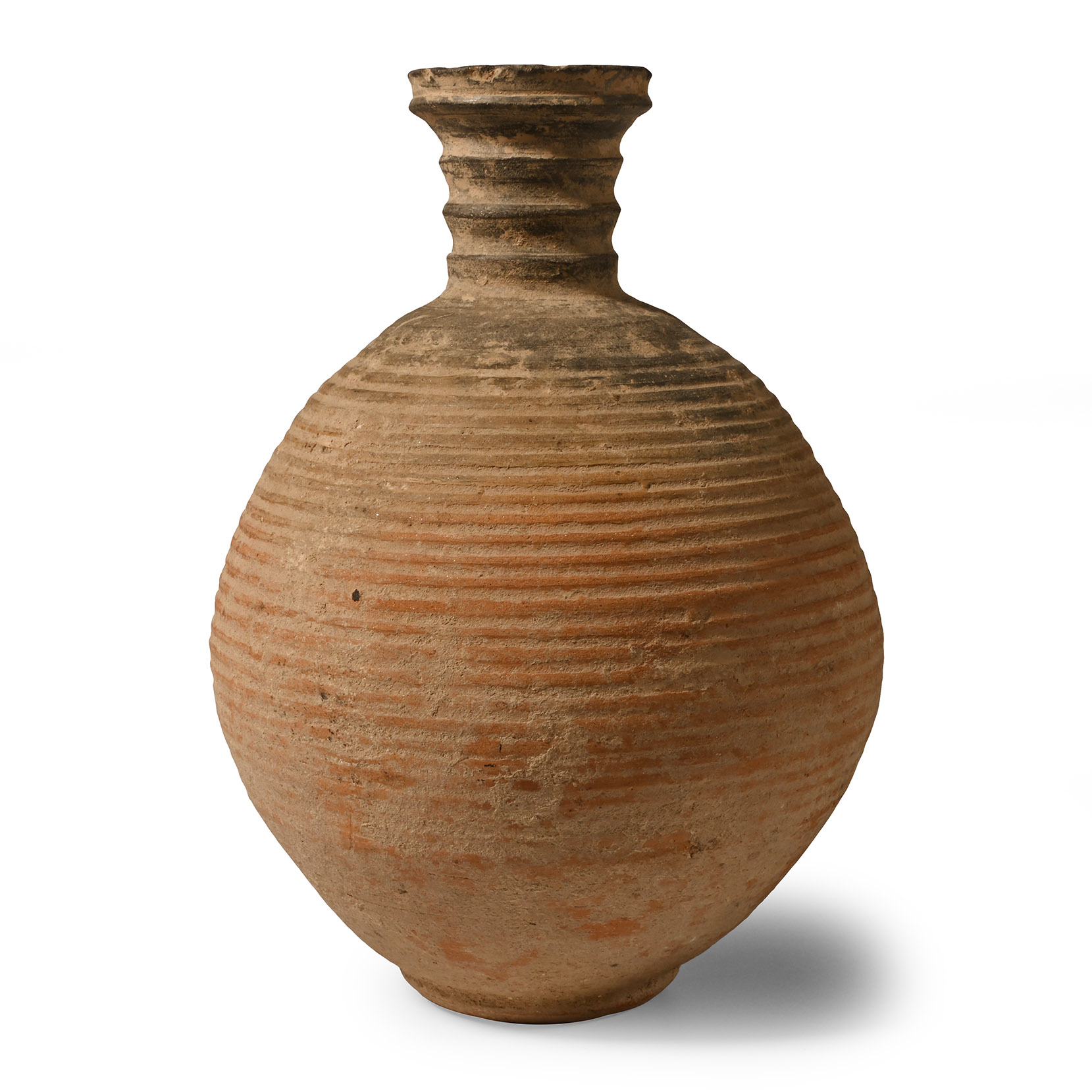 Roman Ribbed Terracotta Vase