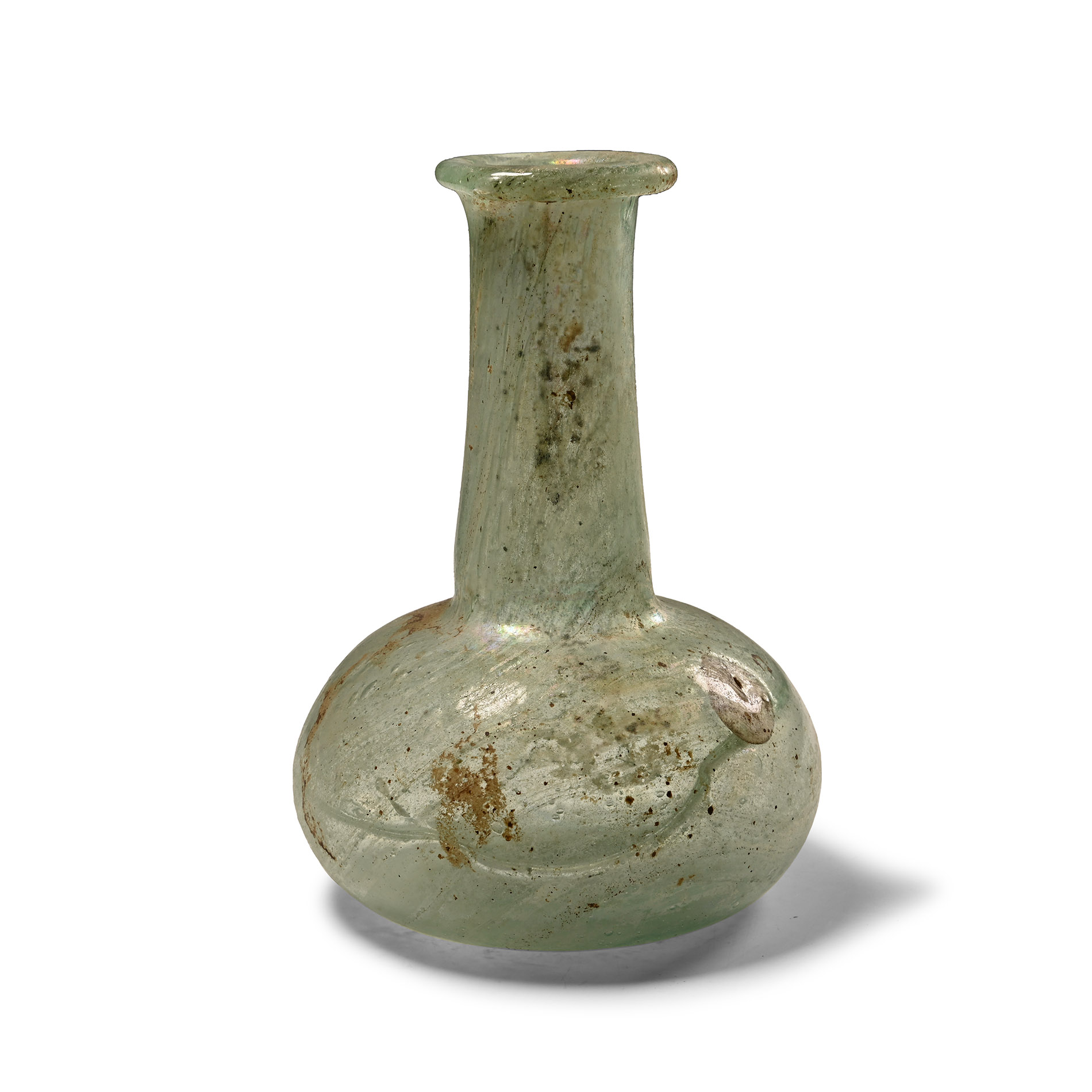 Roman Glass Bottle with Elongated Neck