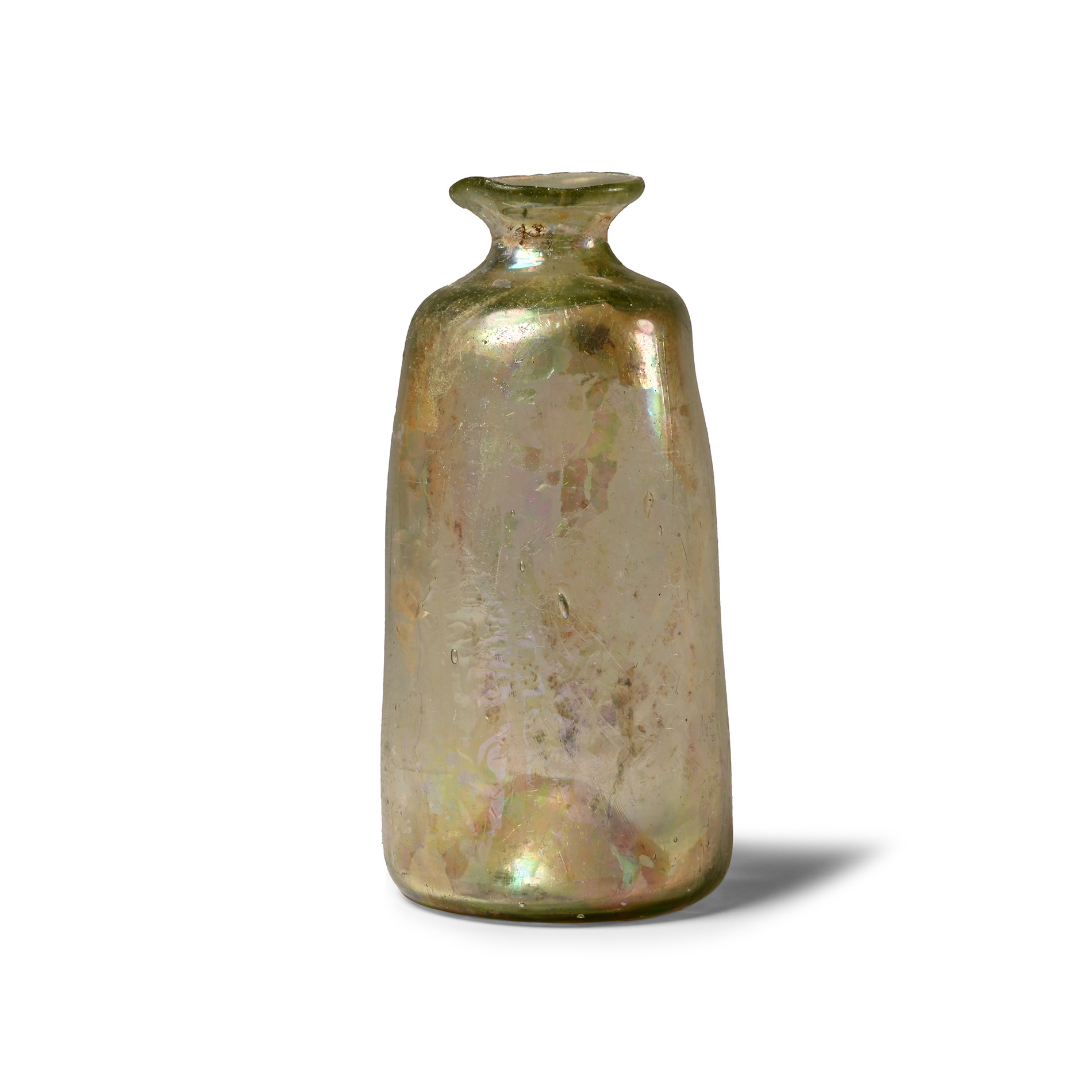 Roman Glass Bottle with Short Neck