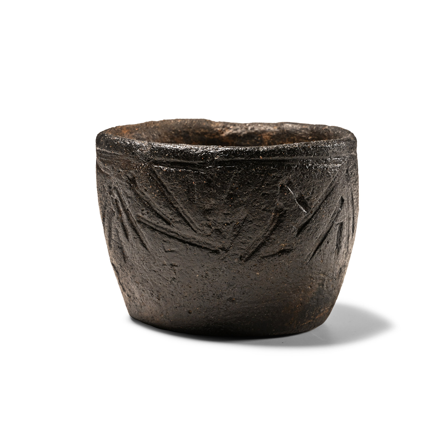 Stone Age Corded Ware Decorated Ceramic Vessel
