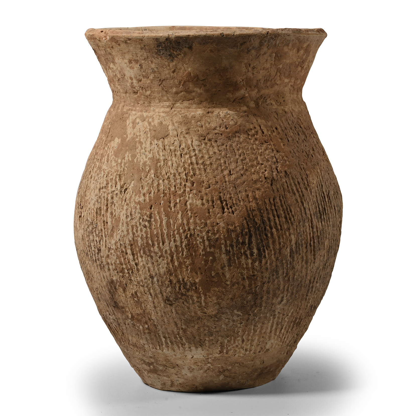 Chinese Textured Buff Ware Jar