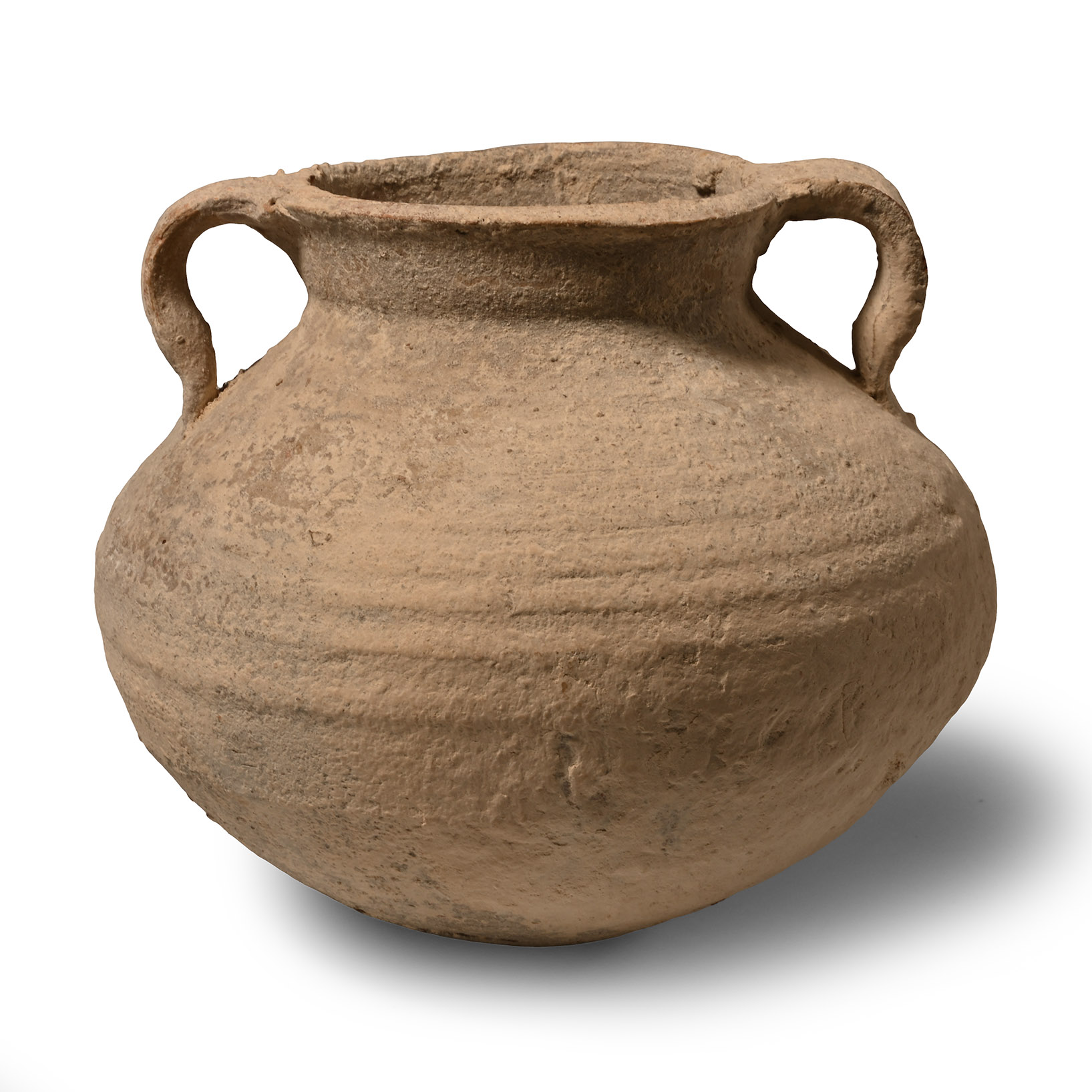 Roman Terracotta Ribbed Jar with Handles