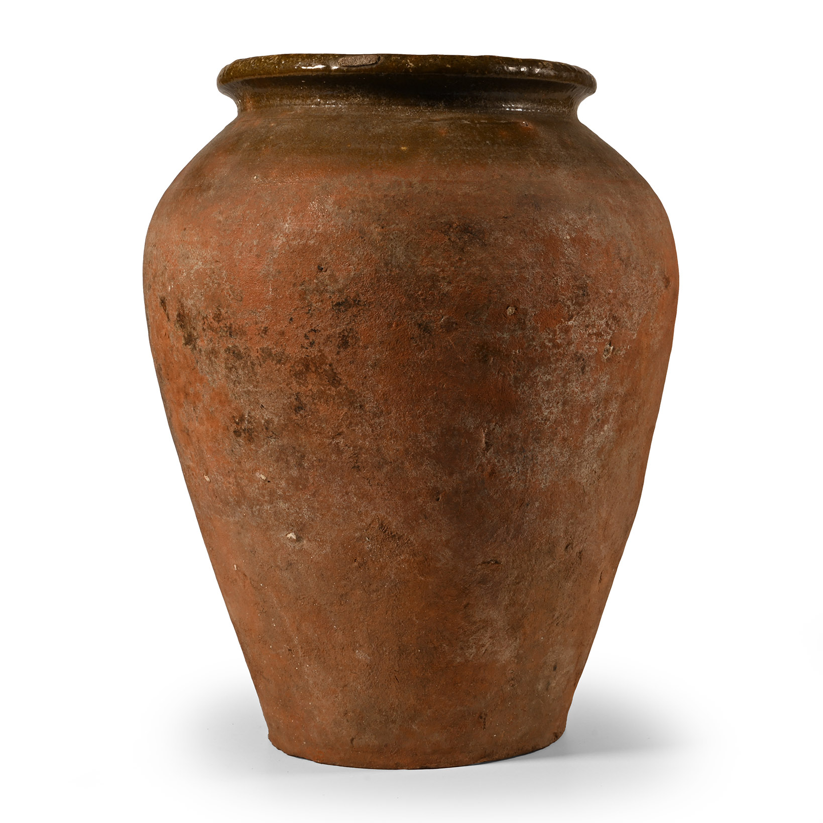 Large Medieval Green Glazed Terracotta Jar