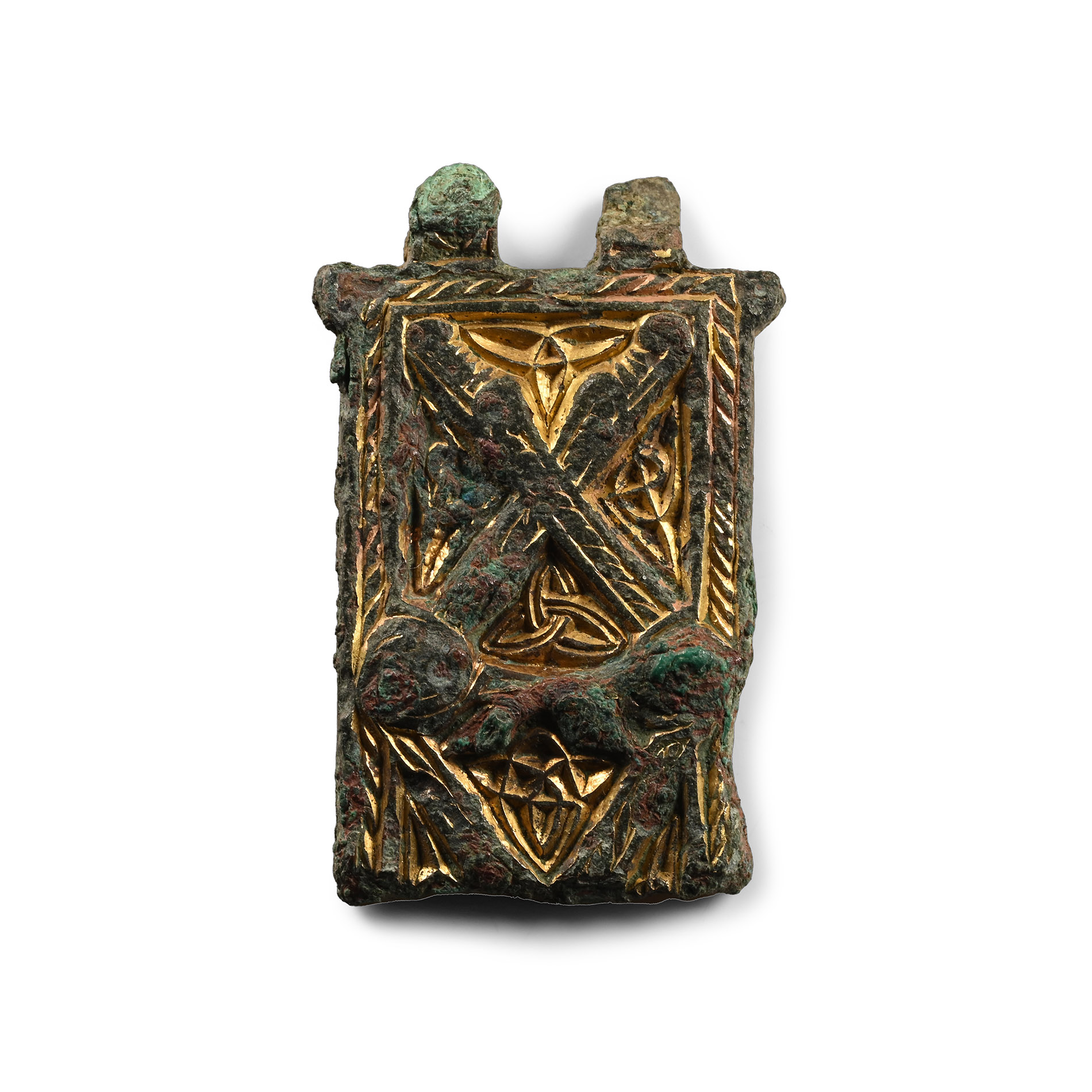 Hiberno-Saxon Gilt Bronze Buckle Plate