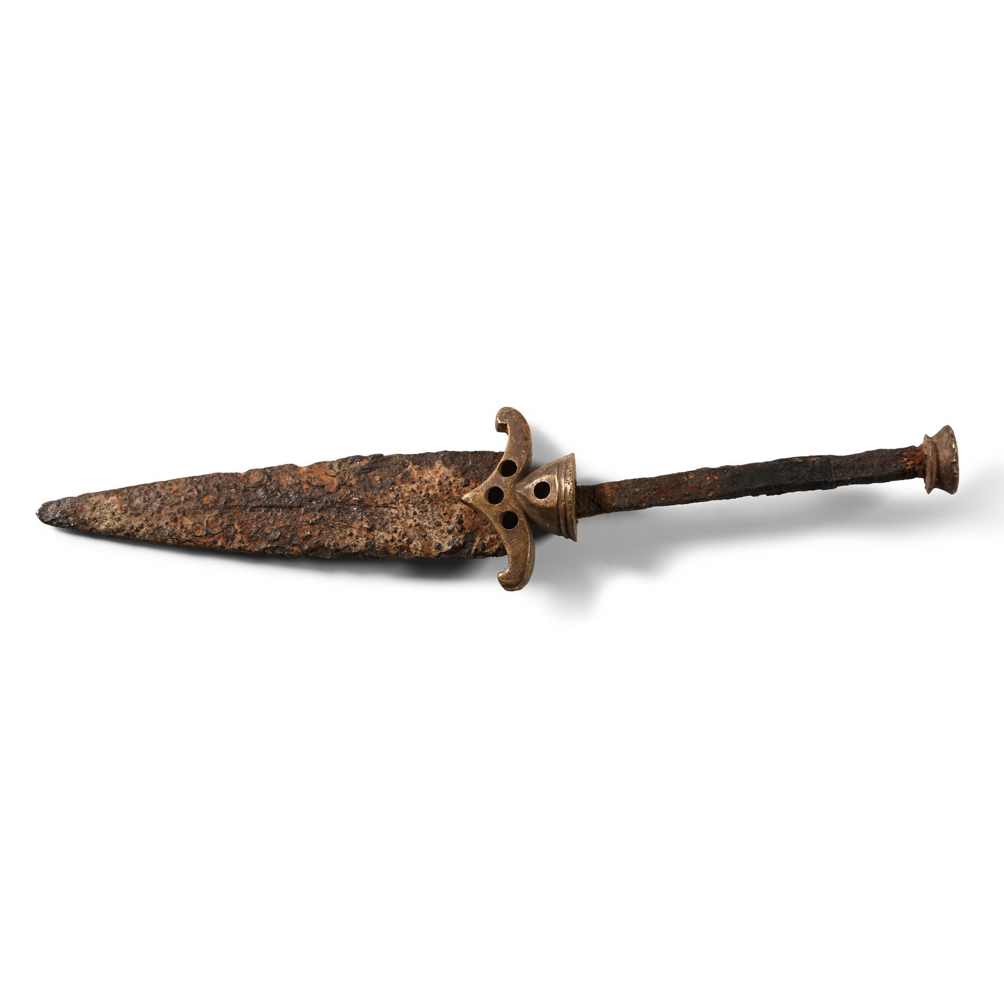 Medieval Iron Dagger with Bronze Fittings