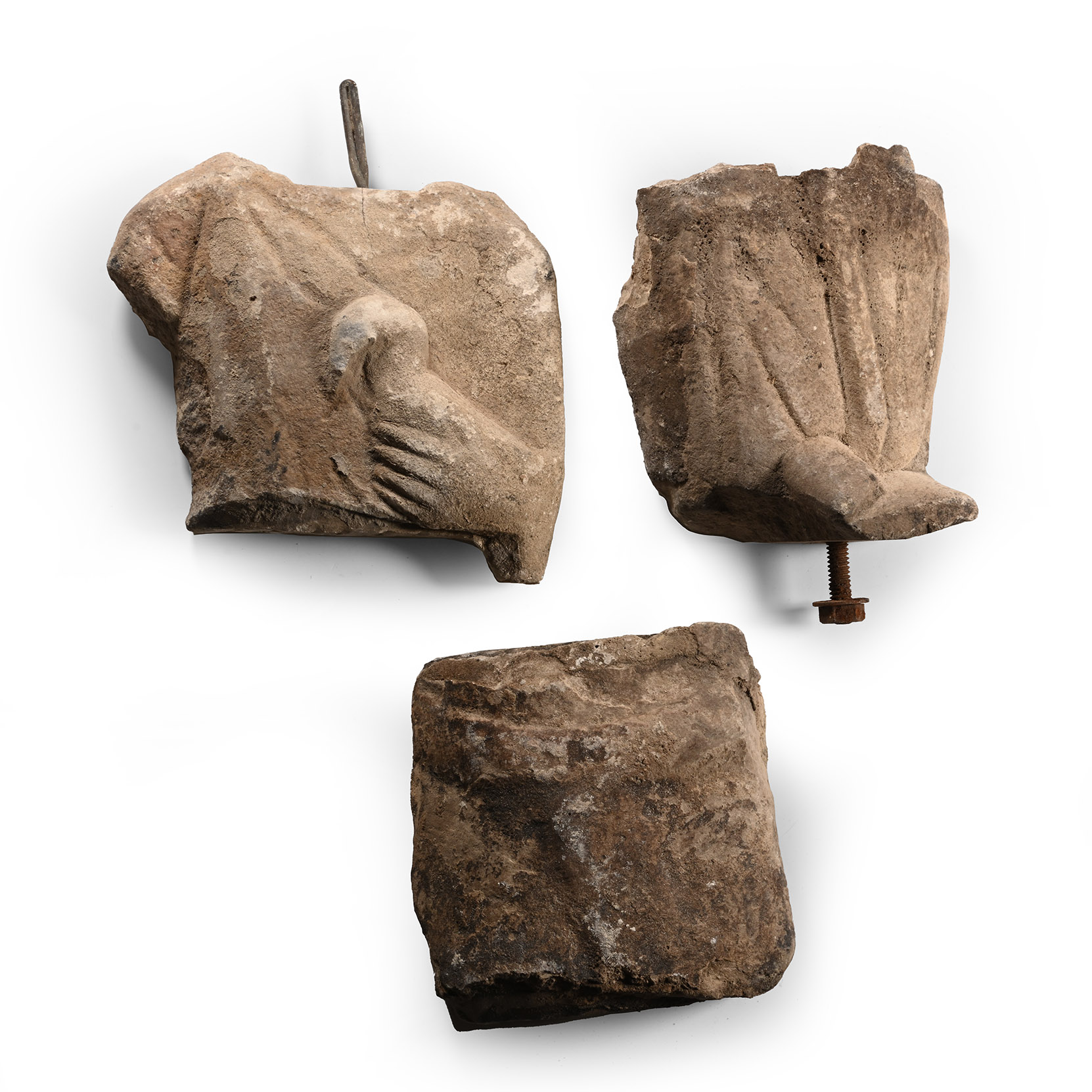 Cypriot Large Limestone Figure Fragment Group