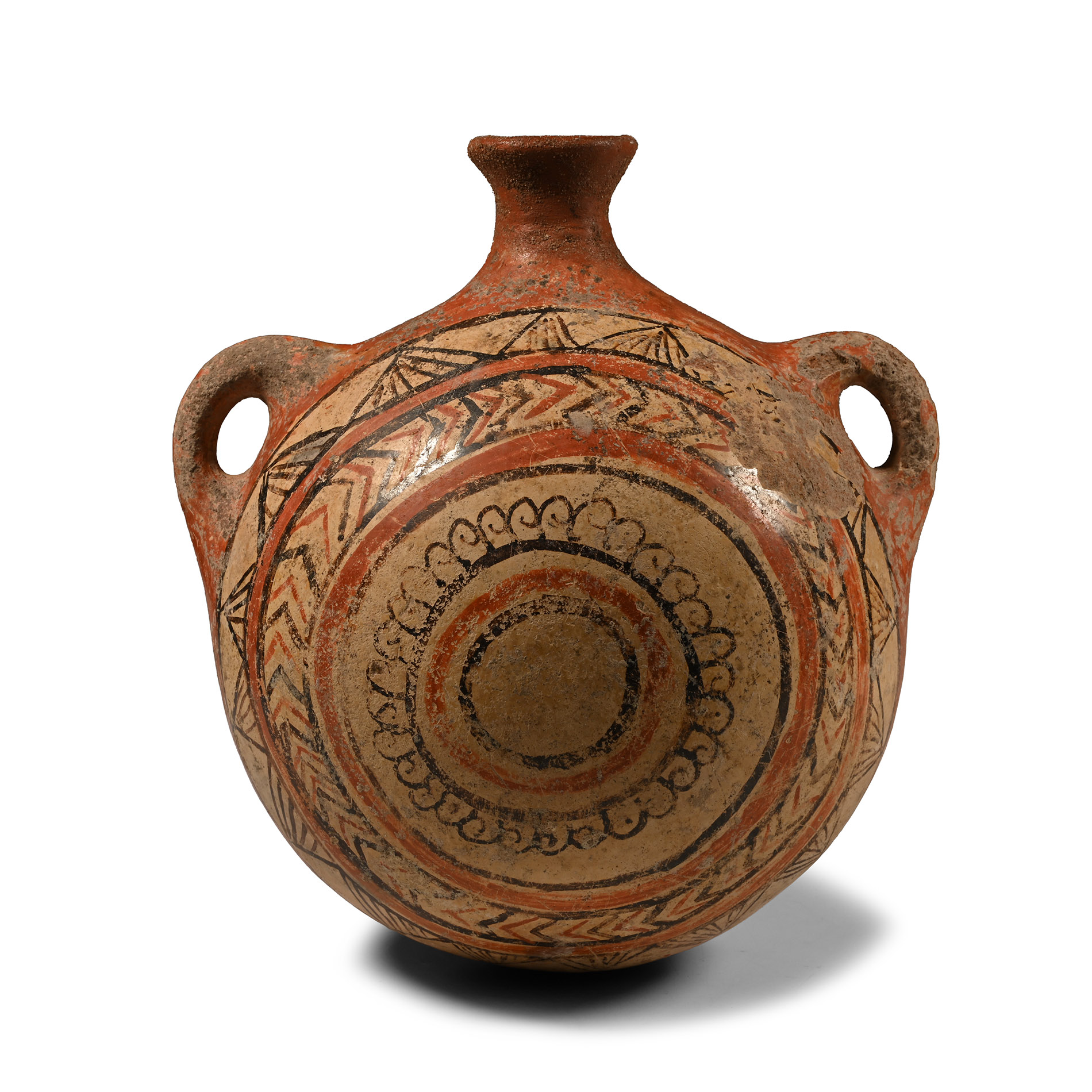Western Asiatic Painted Terracotta Two-Handled Flask