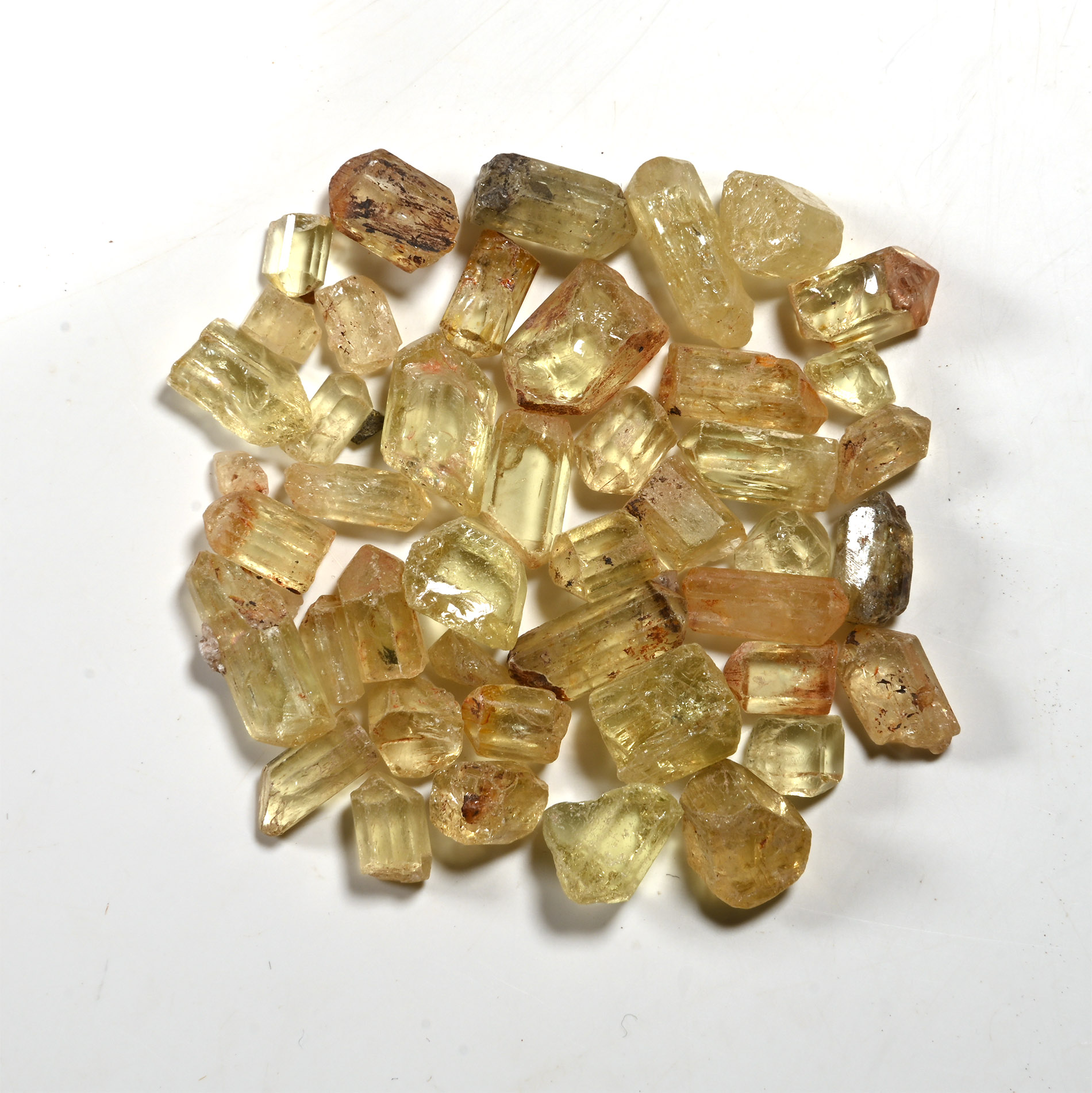 62.5 Carats of Yellow Apatite Crystals