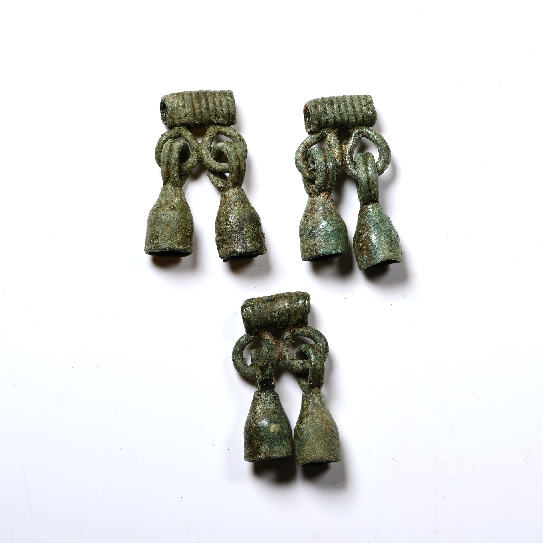 Viking Age Bronze Double Bell Pendant Group