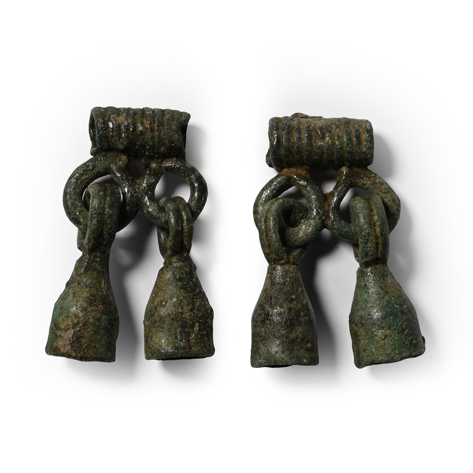 Viking Age Bronze Double Bell Pendant Group