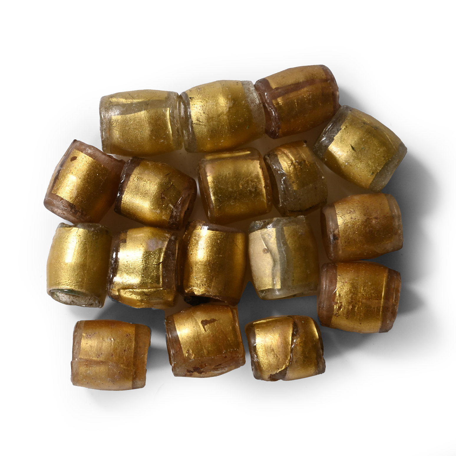 Viking Age Gold-in-Glass Bead Group