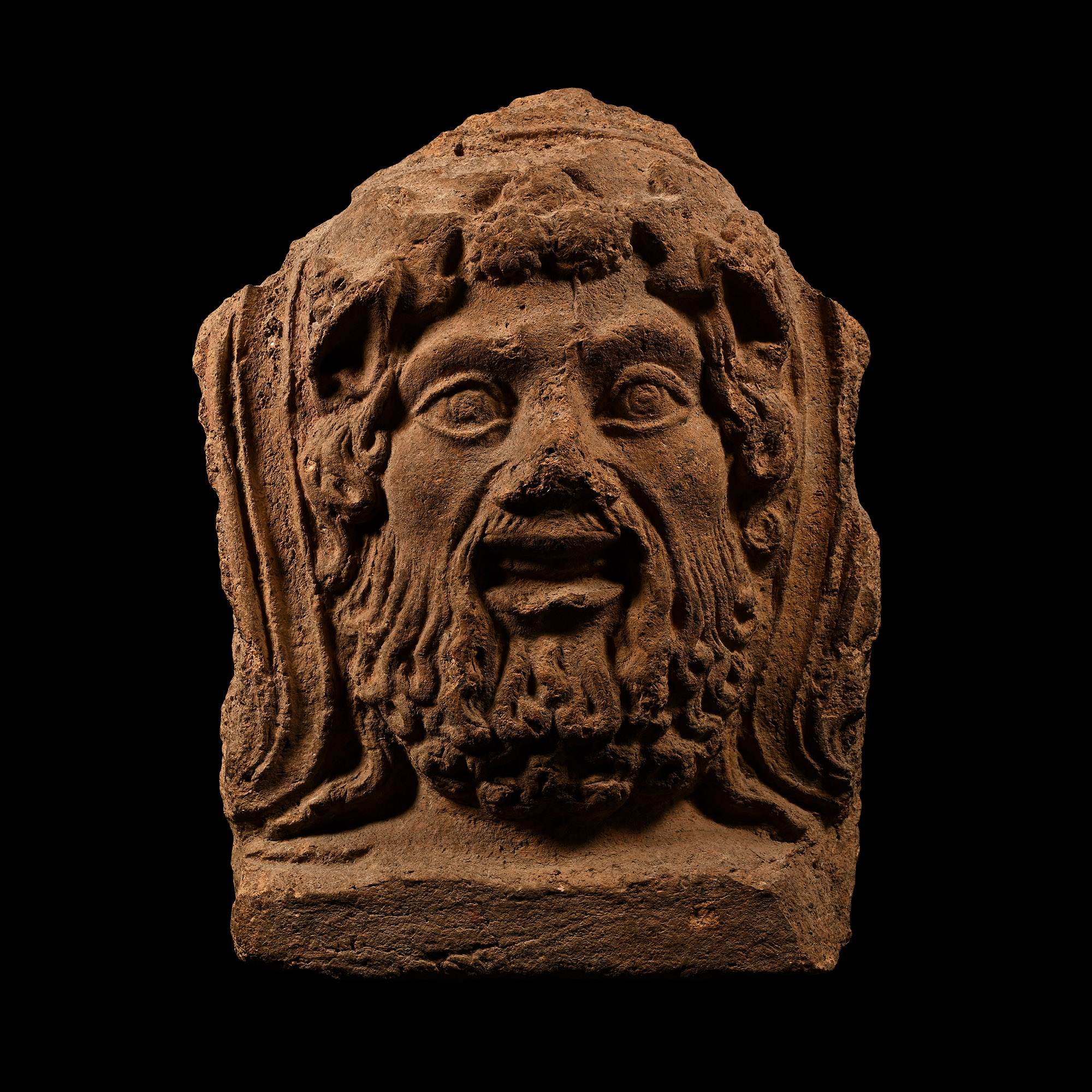 Etruscan Terracotta Satyr Antefix