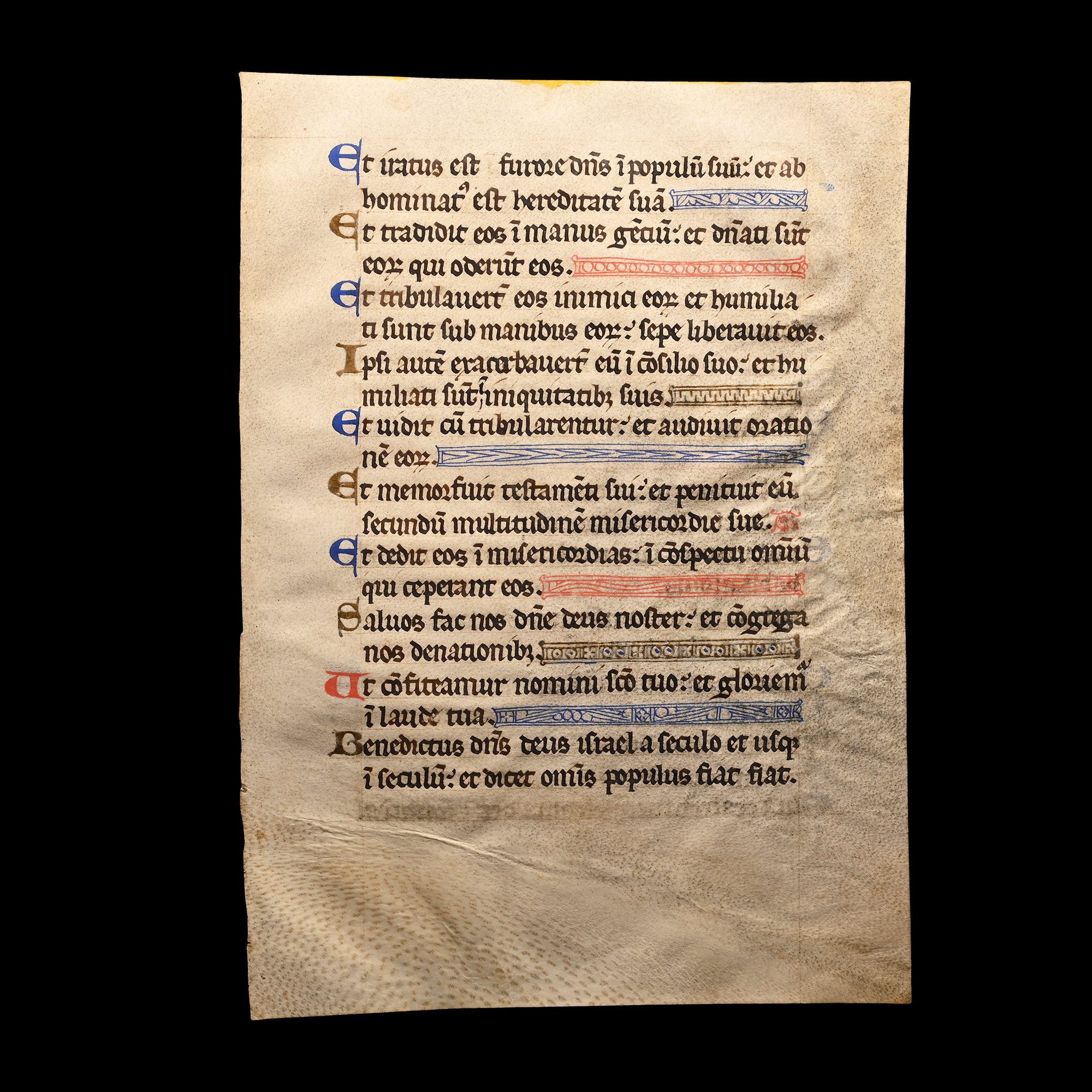 Medieval Philip Augustus Vellum Psalter Folio