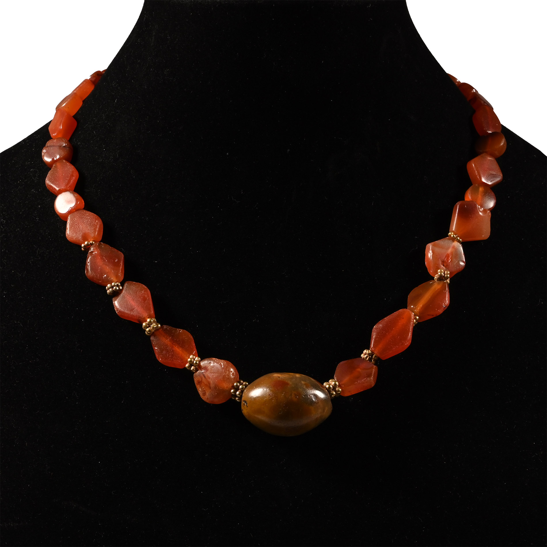 Western Asiatic Gold and Carnelian Bead Necklace