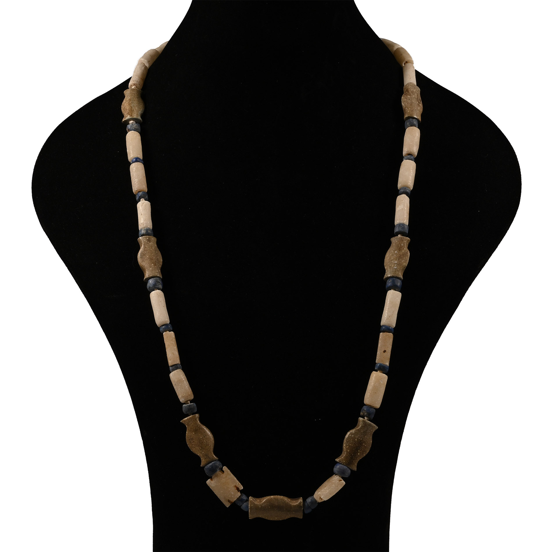 Western Asiatic Lapis Lazuli and Alabaster Bead Necklace